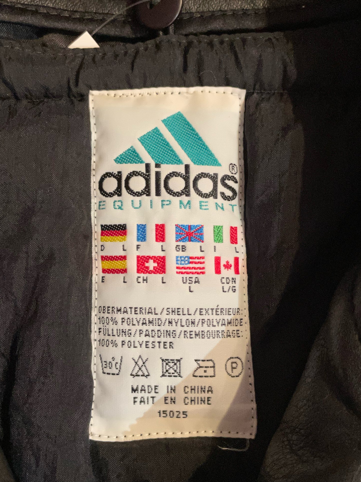 ADIDAS EQUIPMENT VINTAGE LEATHER JACKET SZ: L