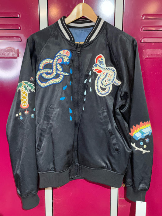 DIESEL REVERSIBLE SATIN SOUVENIR JACKET  SZ: M