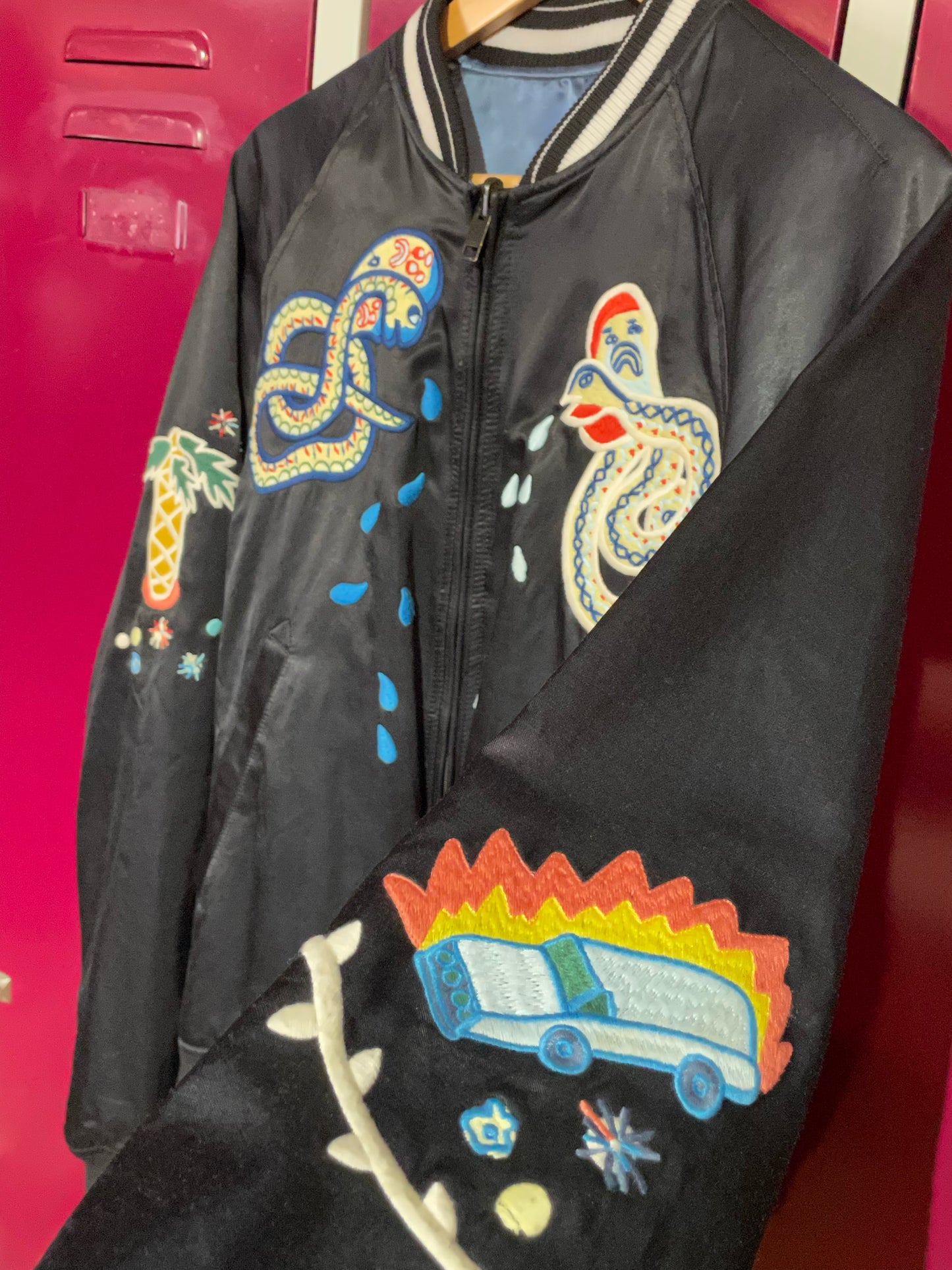 DIESEL REVERSIBLE SATIN SOUVENIR JACKET SZ: M