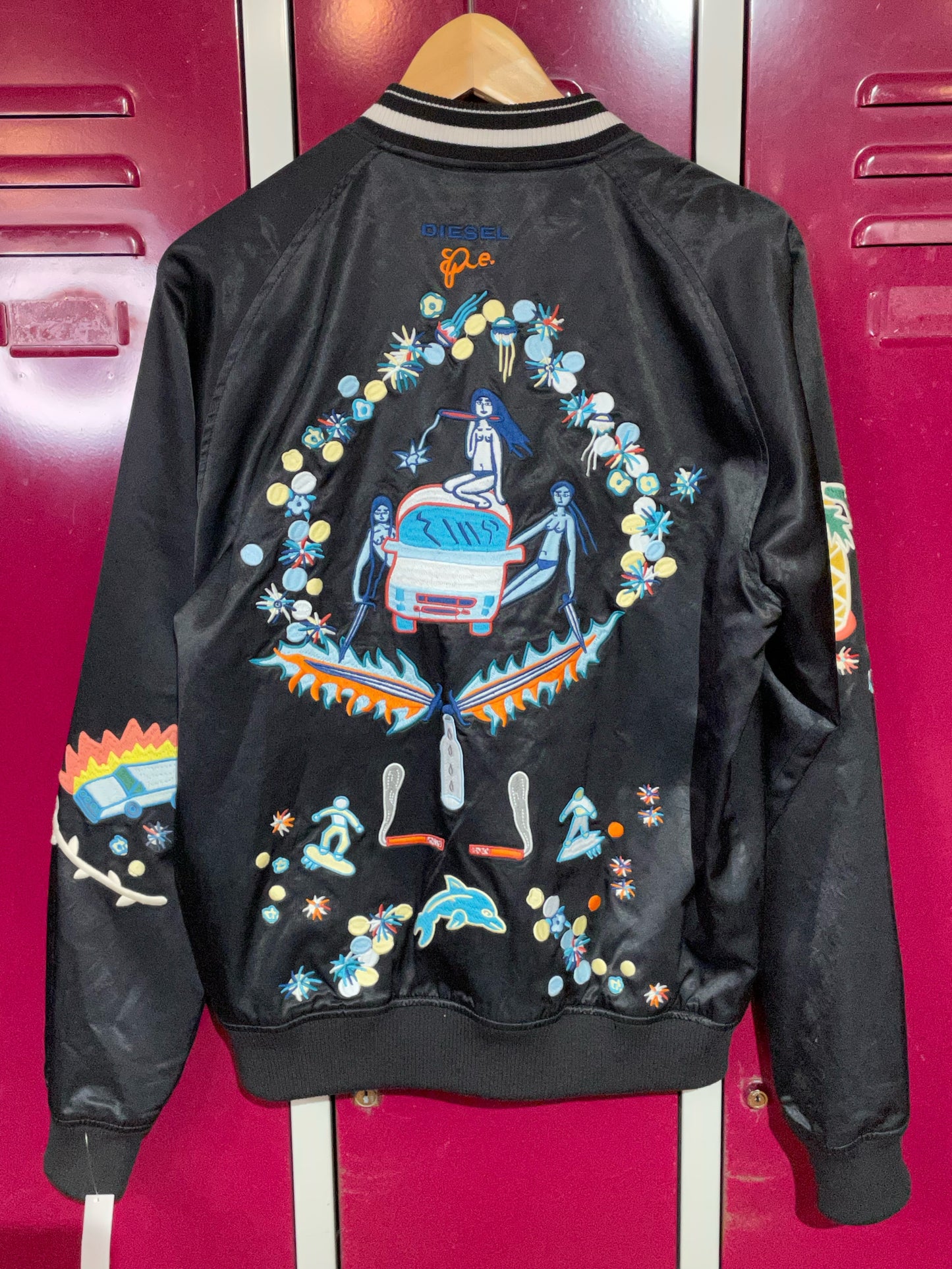 DIESEL REVERSIBLE SATIN SOUVENIR JACKET SZ: M