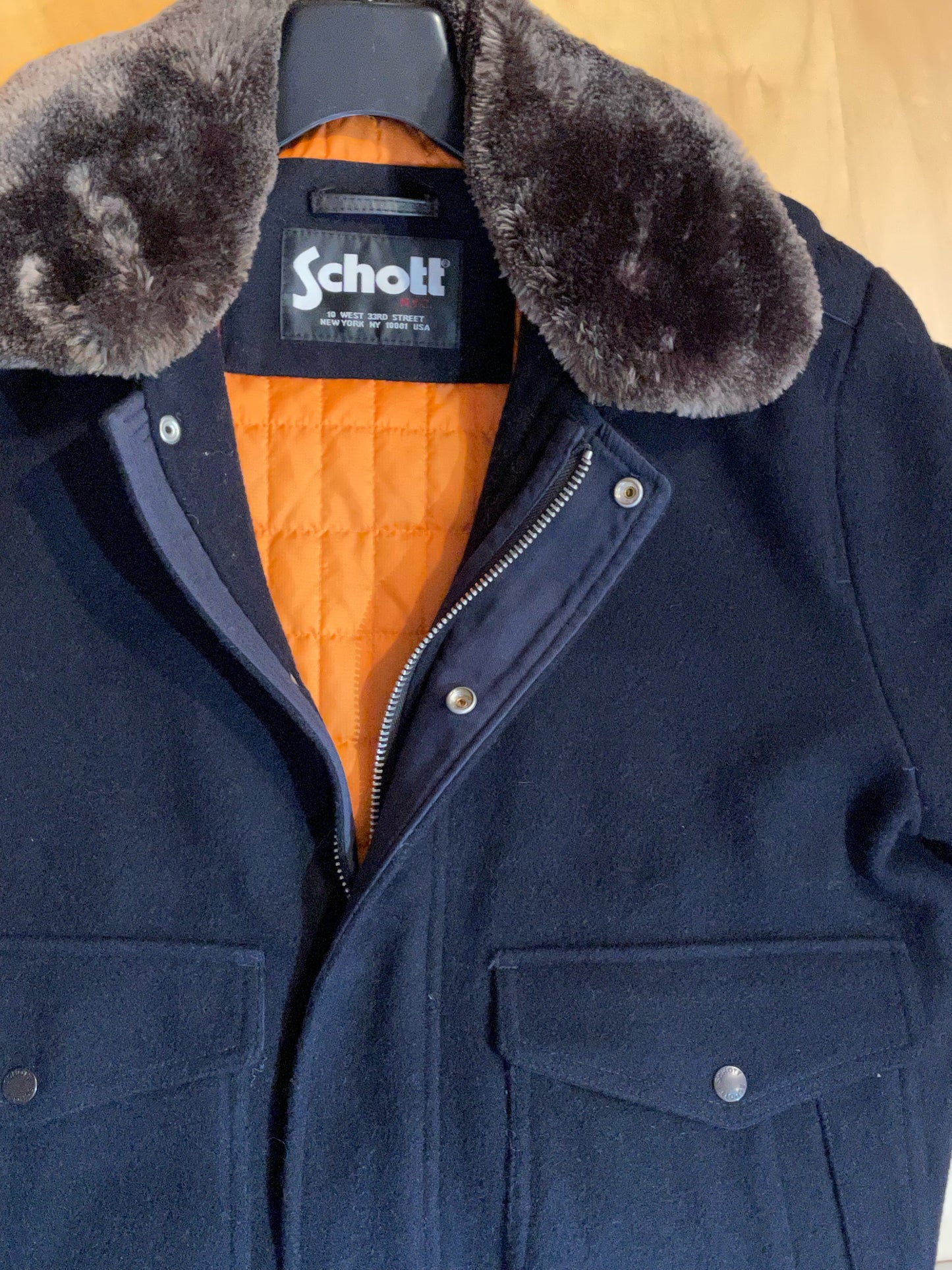 SCHOTT NYC WOOL FLIGHT JACKET SZ: L