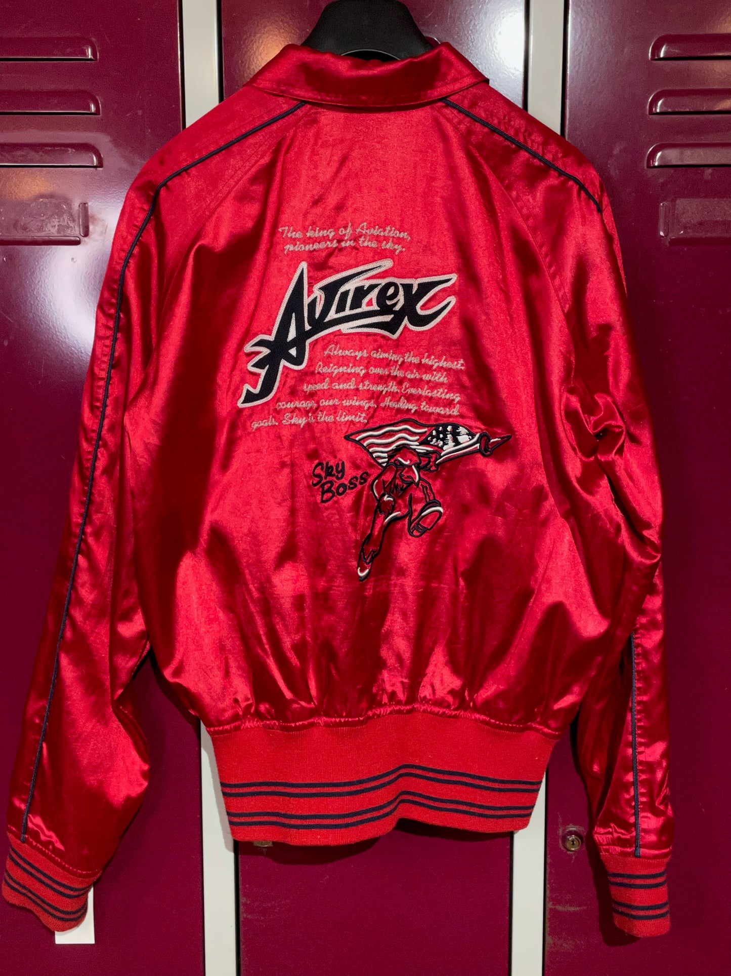 WOMEN AVIREX VINTAGE SATIN JACKET SZ: M