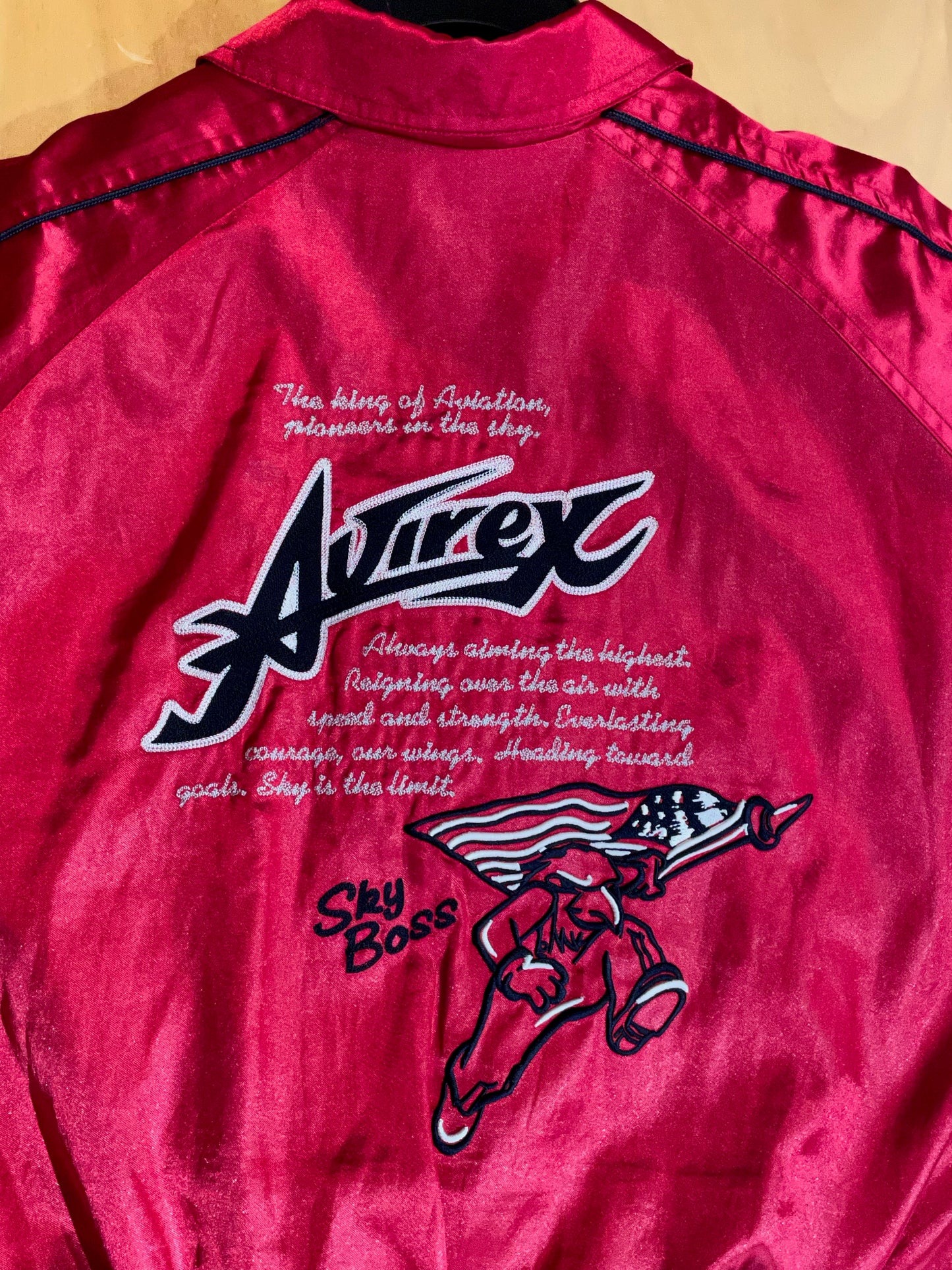 WOMEN AVIREX VINTAGE SATIN JACKET SZ: M