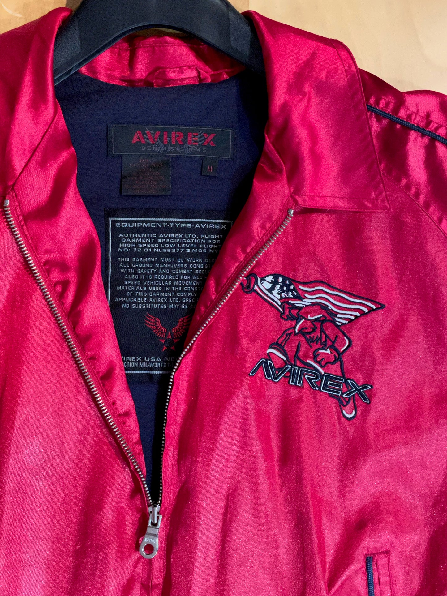WOMEN AVIREX VINTAGE SATIN JACKET SZ: M