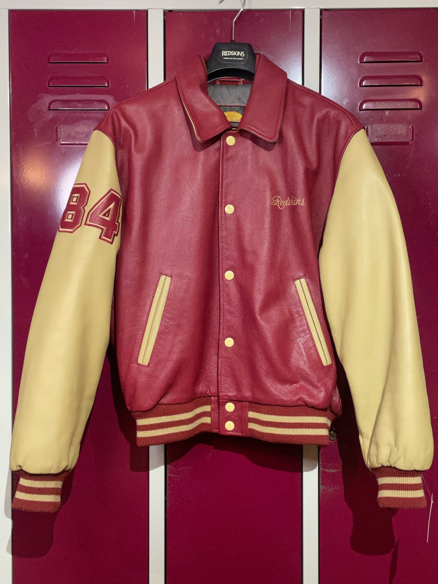 REDSKINS VARSITY LEATHER JACKET SZ: L