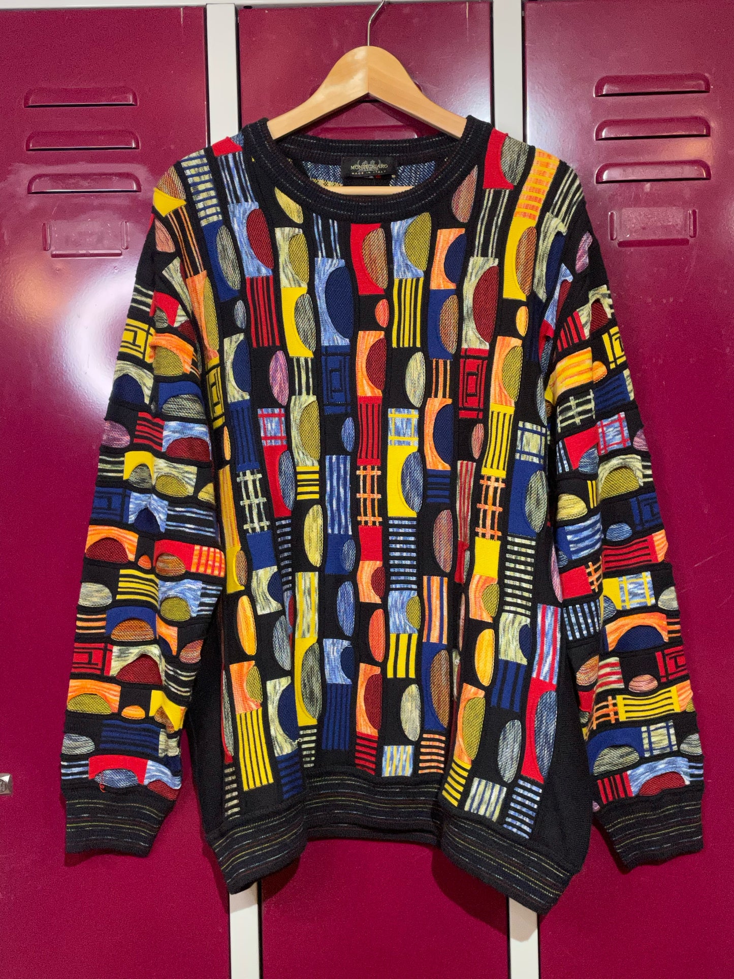 MONTECHIARO MADE IN ITALY MULTICOLORS PULLOVER SZ: XXL