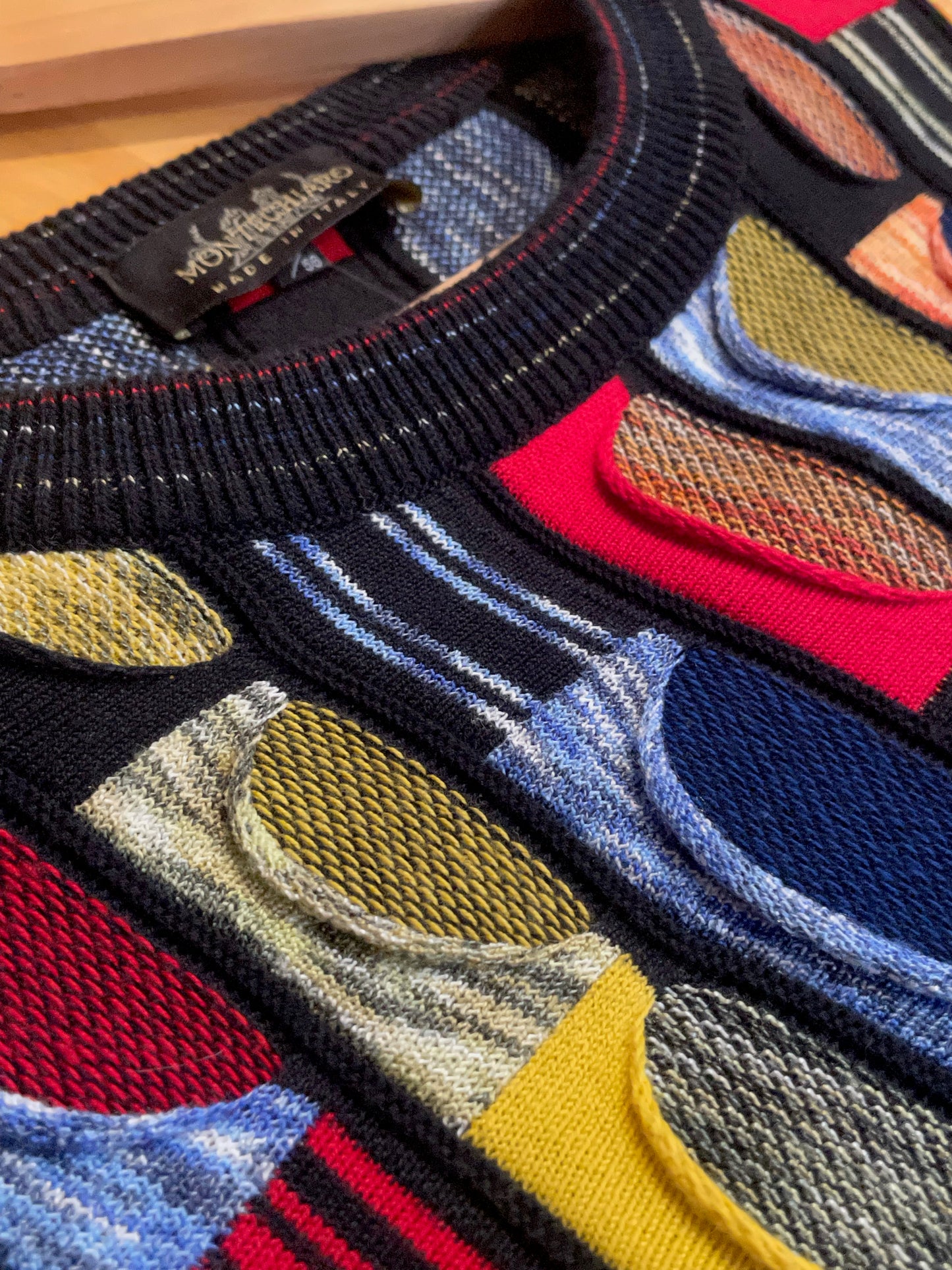 MONTECHIARO MADE IN ITALY MULTICOLORS PULLOVER SZ: XXL