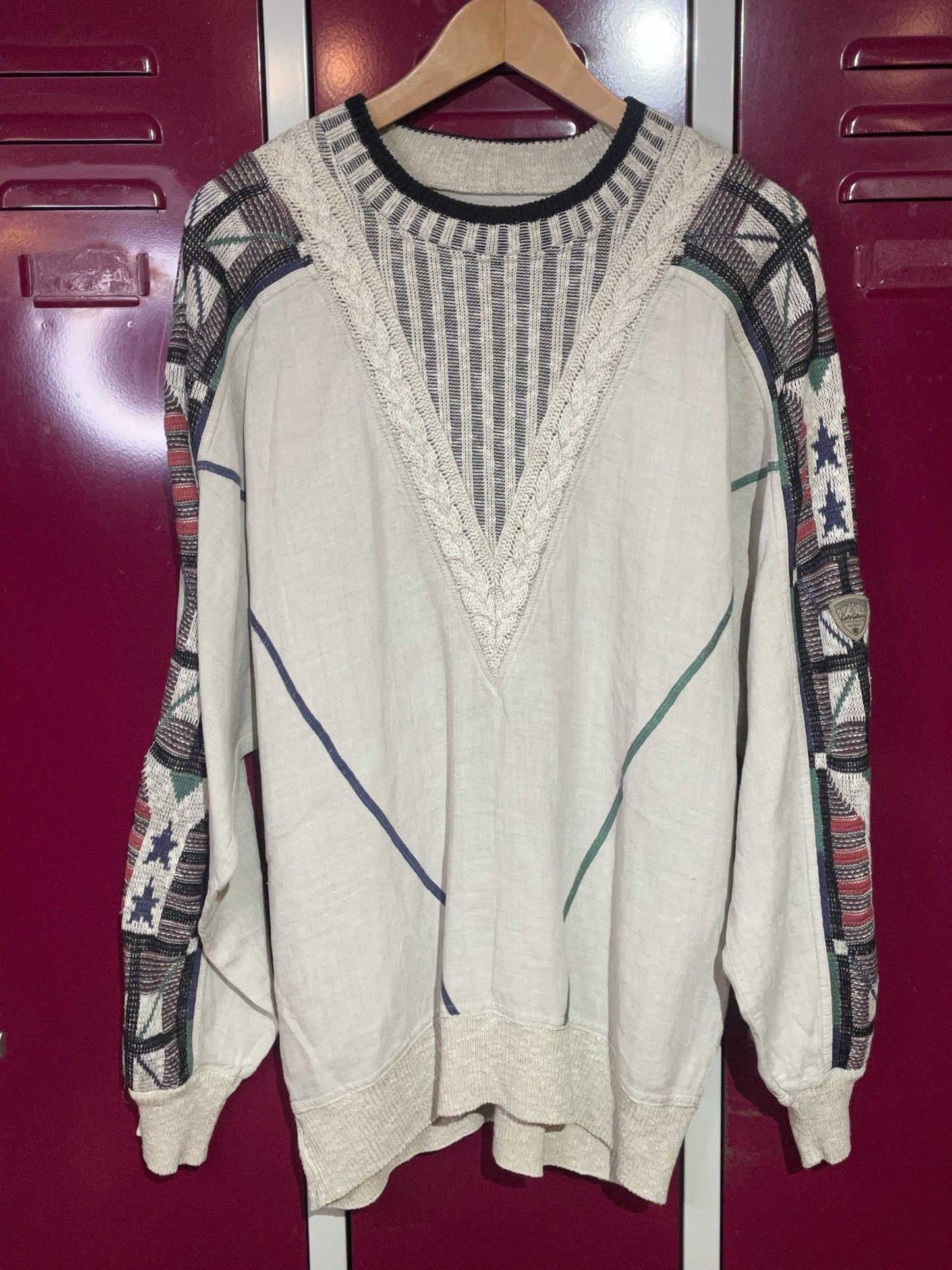 VINTAGE CARLO COLUCCI MADE IN ITALY GRAY PULLOVER SZ: 52=L