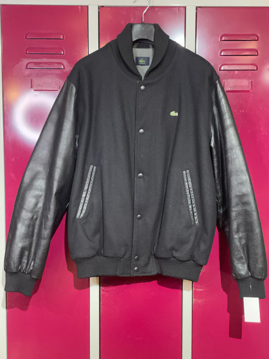 LACOSTE VINTAGE WOOL & LEATHER VARSITY JACKET SZ: L