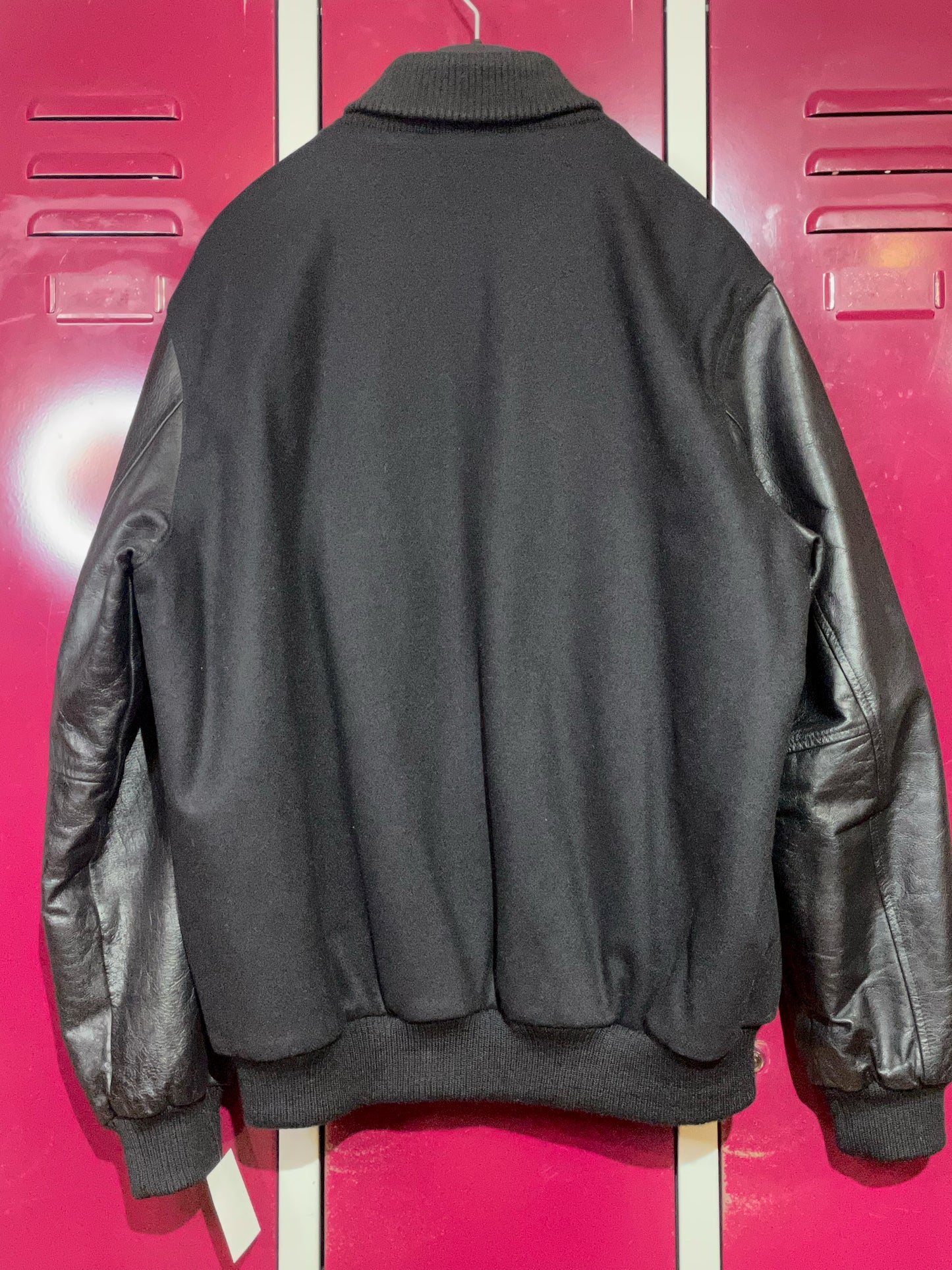 LACOSTE VINTAGE WOOL & LEATHER VARSITY JACKET SZ: L