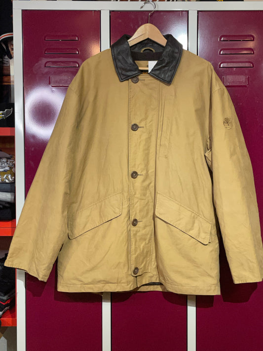 TIMBERLAND LEATHER COLLAR COAT SZ: M