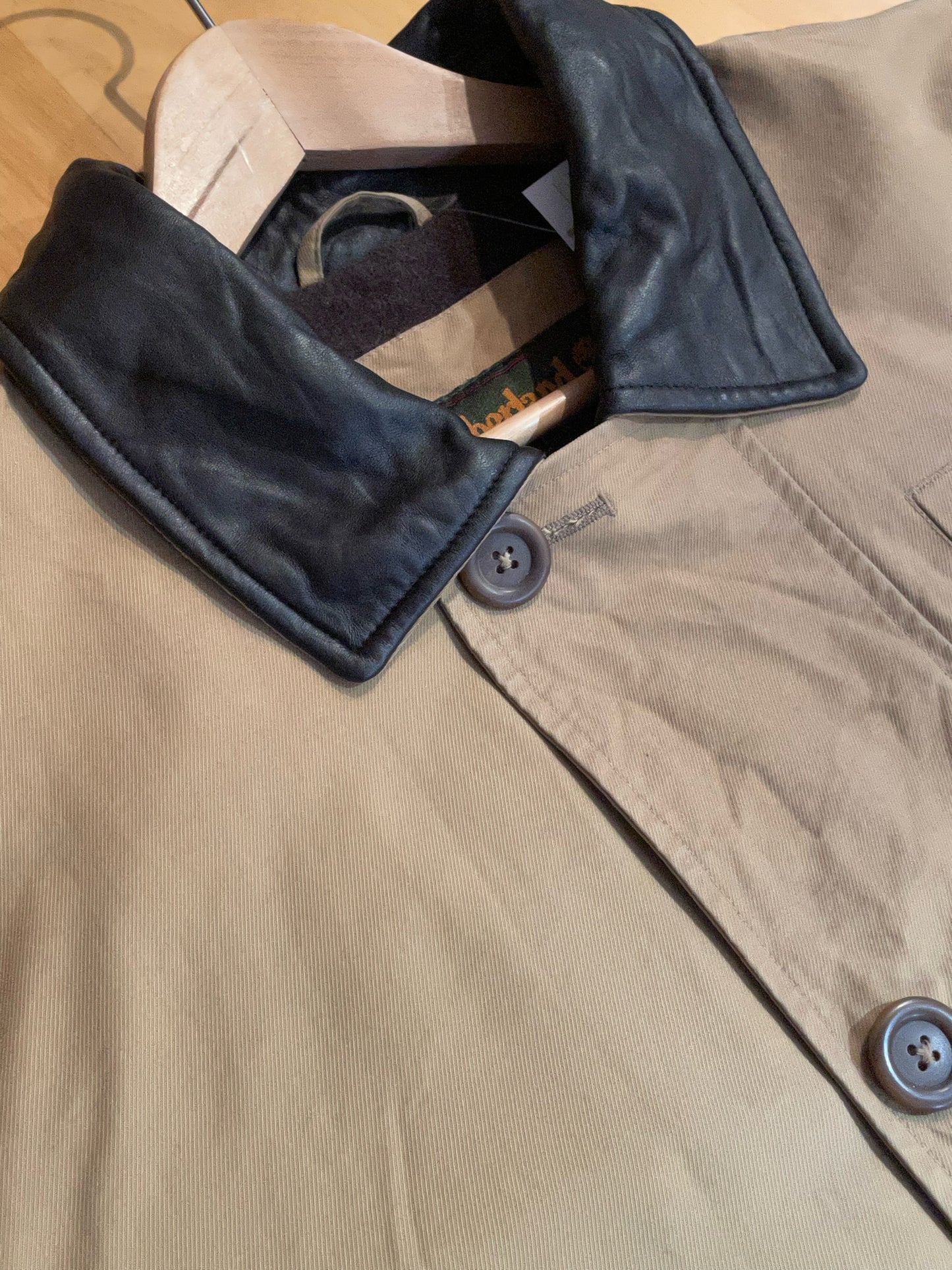 TIMBERLAND LEATHER COLLAR COAT SZ: M