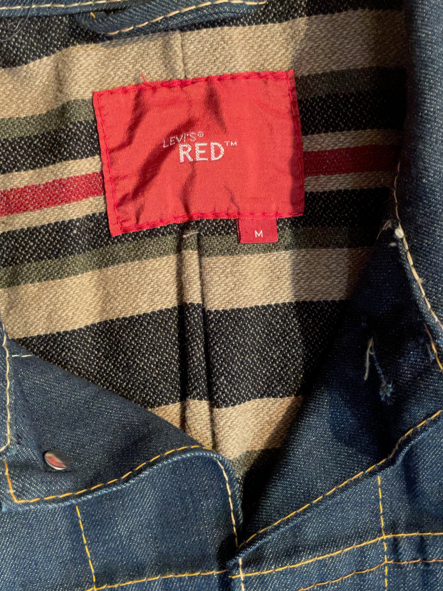 LEVI'S RED DENIM & LEATHER SLEEVES JACKET SZ: M