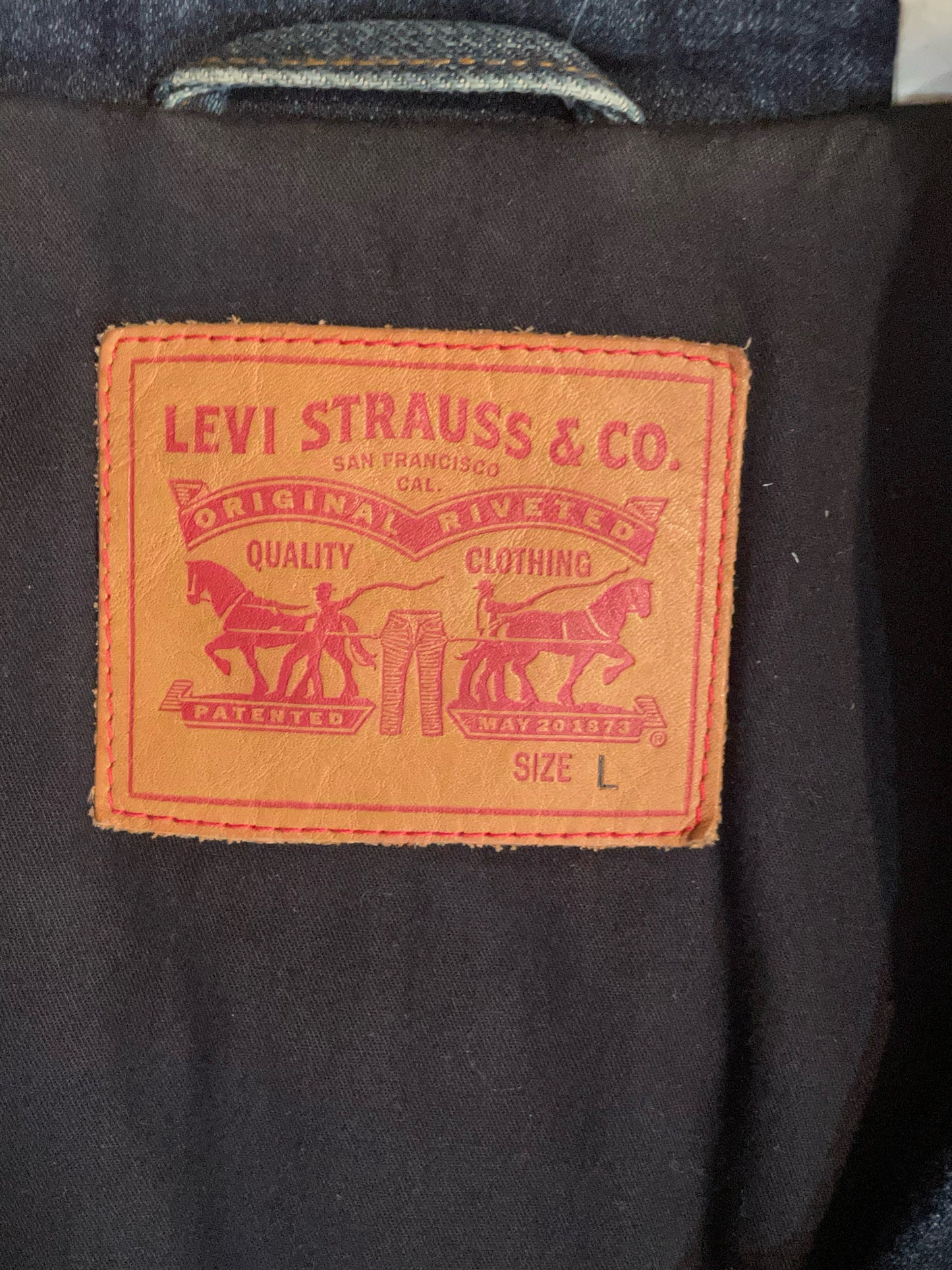LEVI'S DENIM & LEATHER SLEEVES JACKET SZ: L