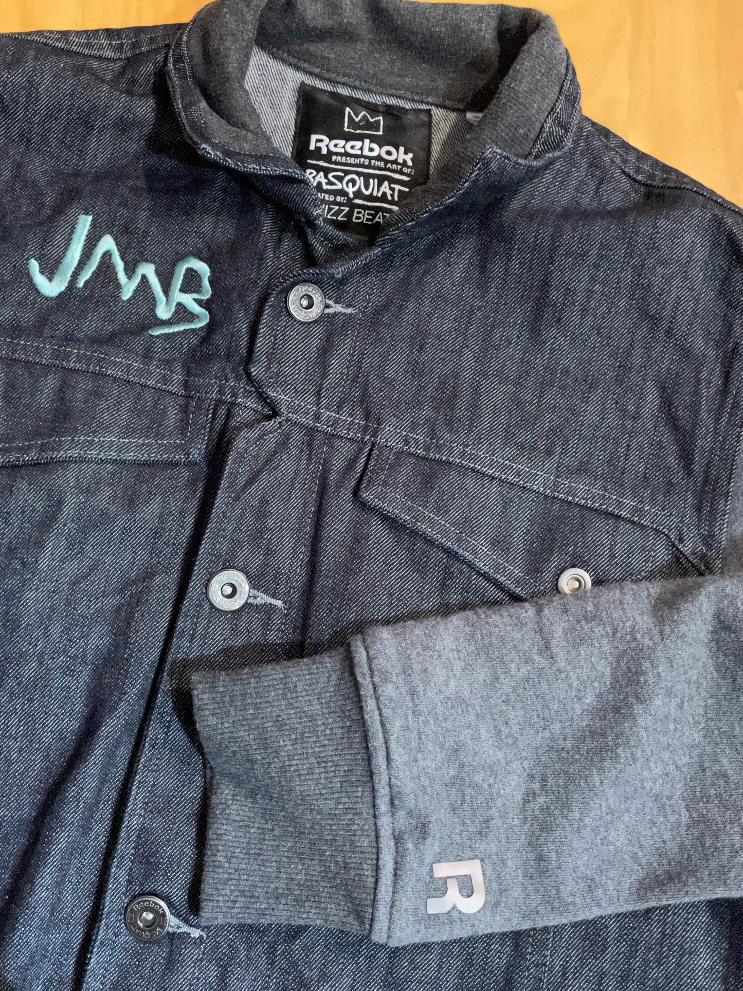 REEBOK BASQUIAT SWIZZ BEATZ DENIM JACKET SZ: S