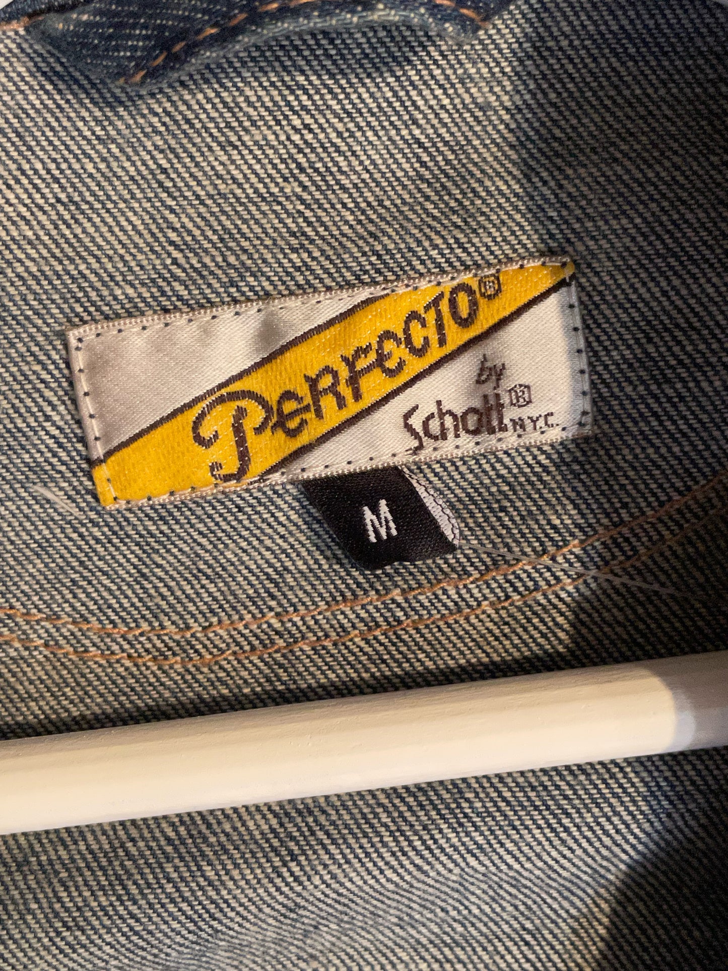 SCHOTT N.Y.C DENIM PERFECTO JACKET SZ: M