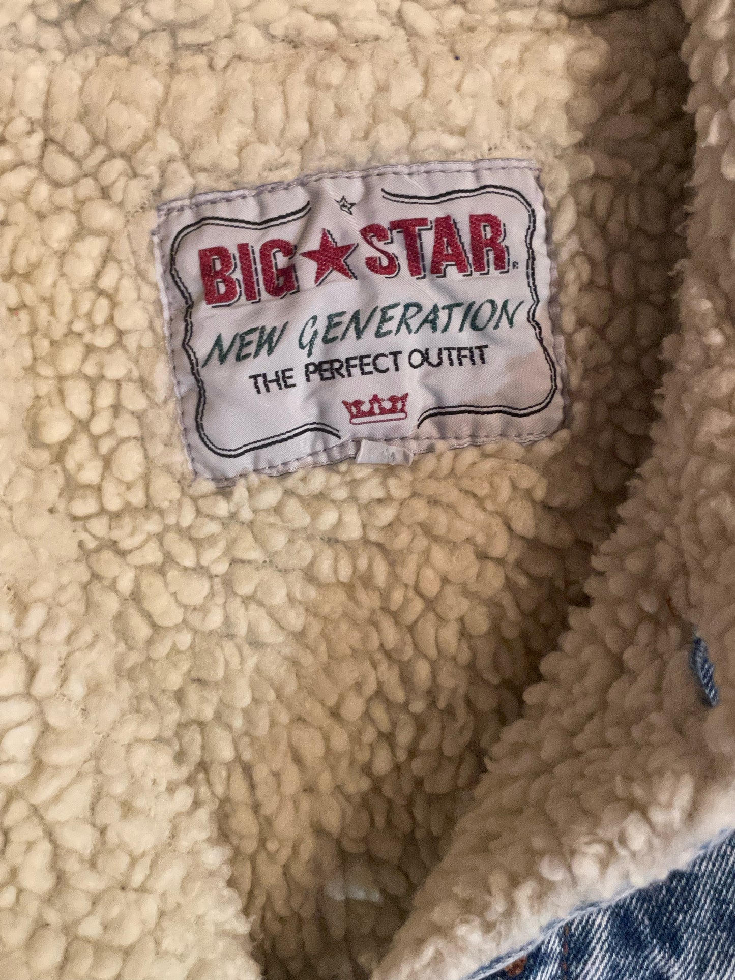 BIG STAR VINTAGE SHERPA DENIM JACKET SZ: 40 = S/M
