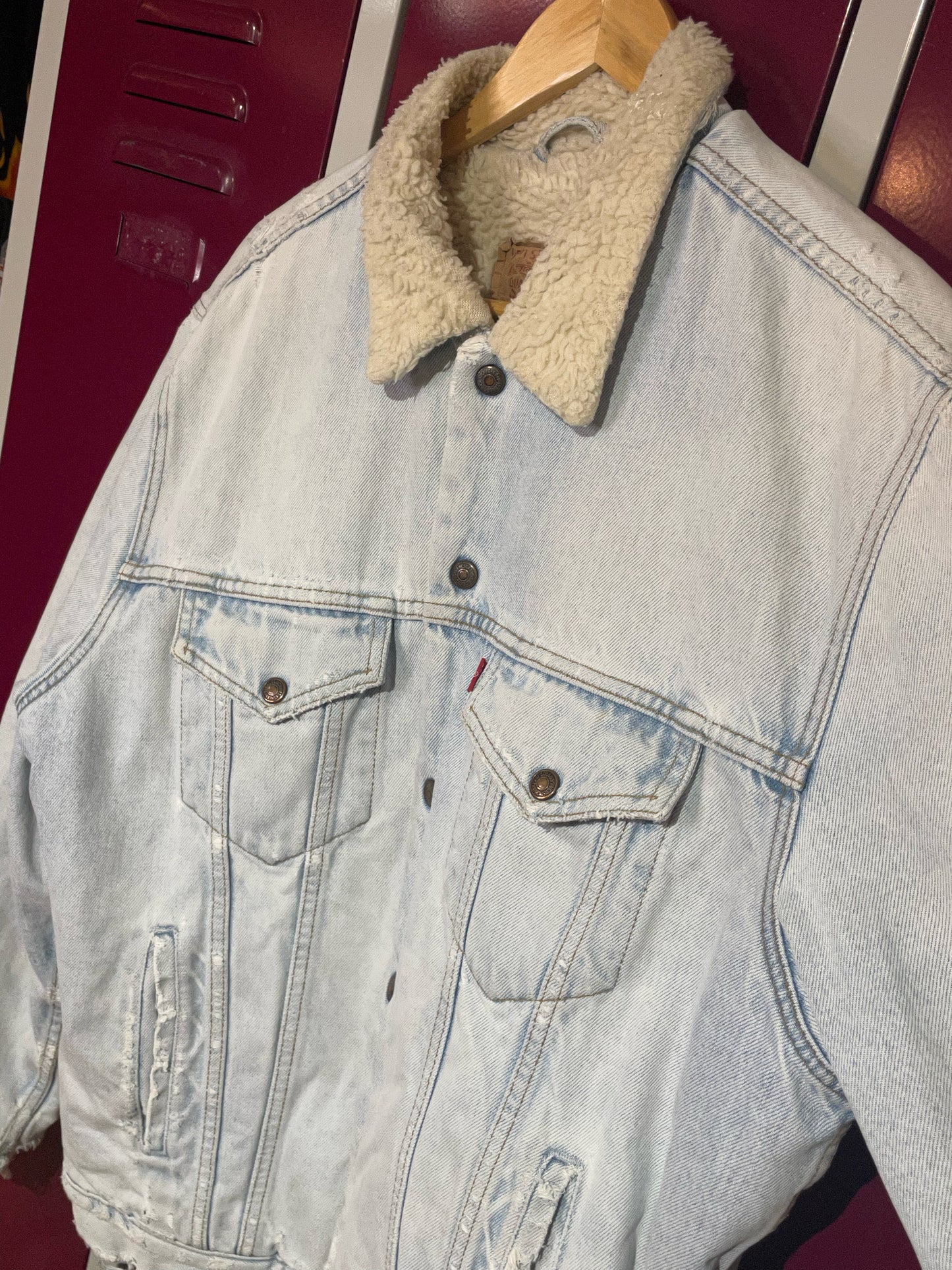 LEVI'S VINTAGE SHERPA DENIM JACKET SZ: L/XL