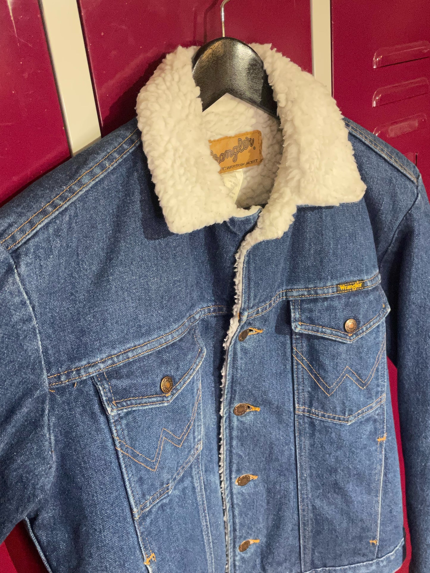 WRANGLER VINTAGE SHERPA DENIM JACKET SZ: S