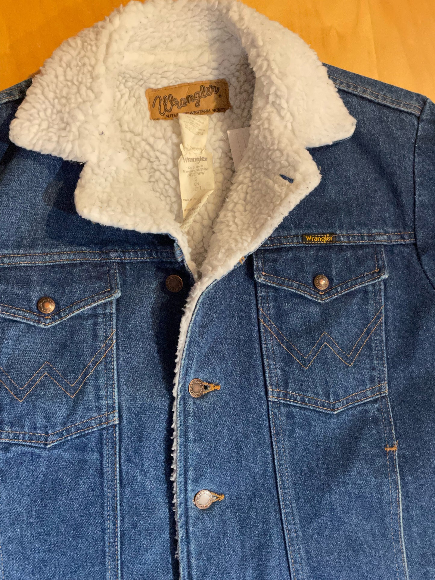 WRANGLER VINTAGE SHERPA DENIM JACKET SZ: S