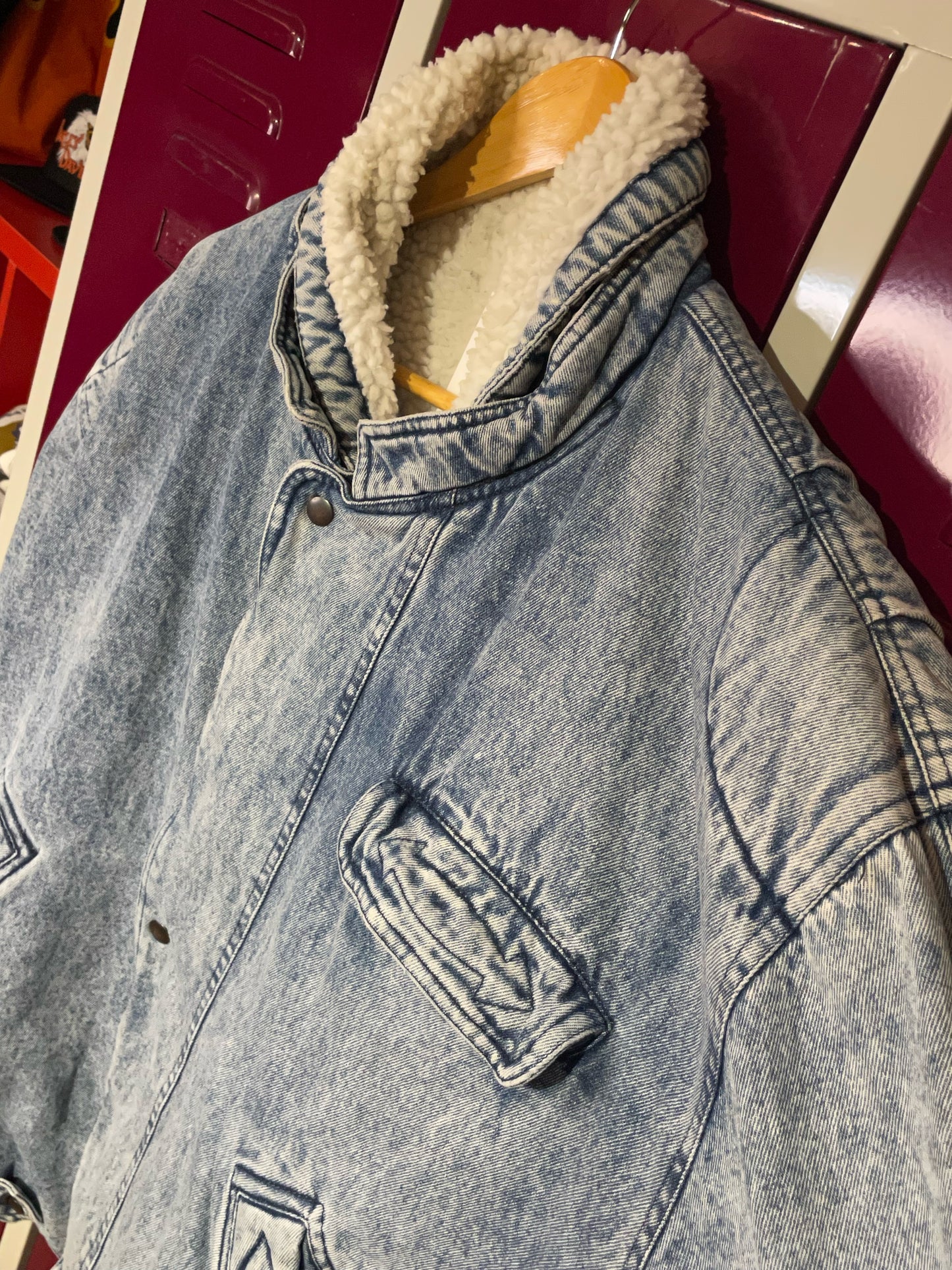 PICDOR VINTAGE SHERPA DENIM JACKET SZ: M