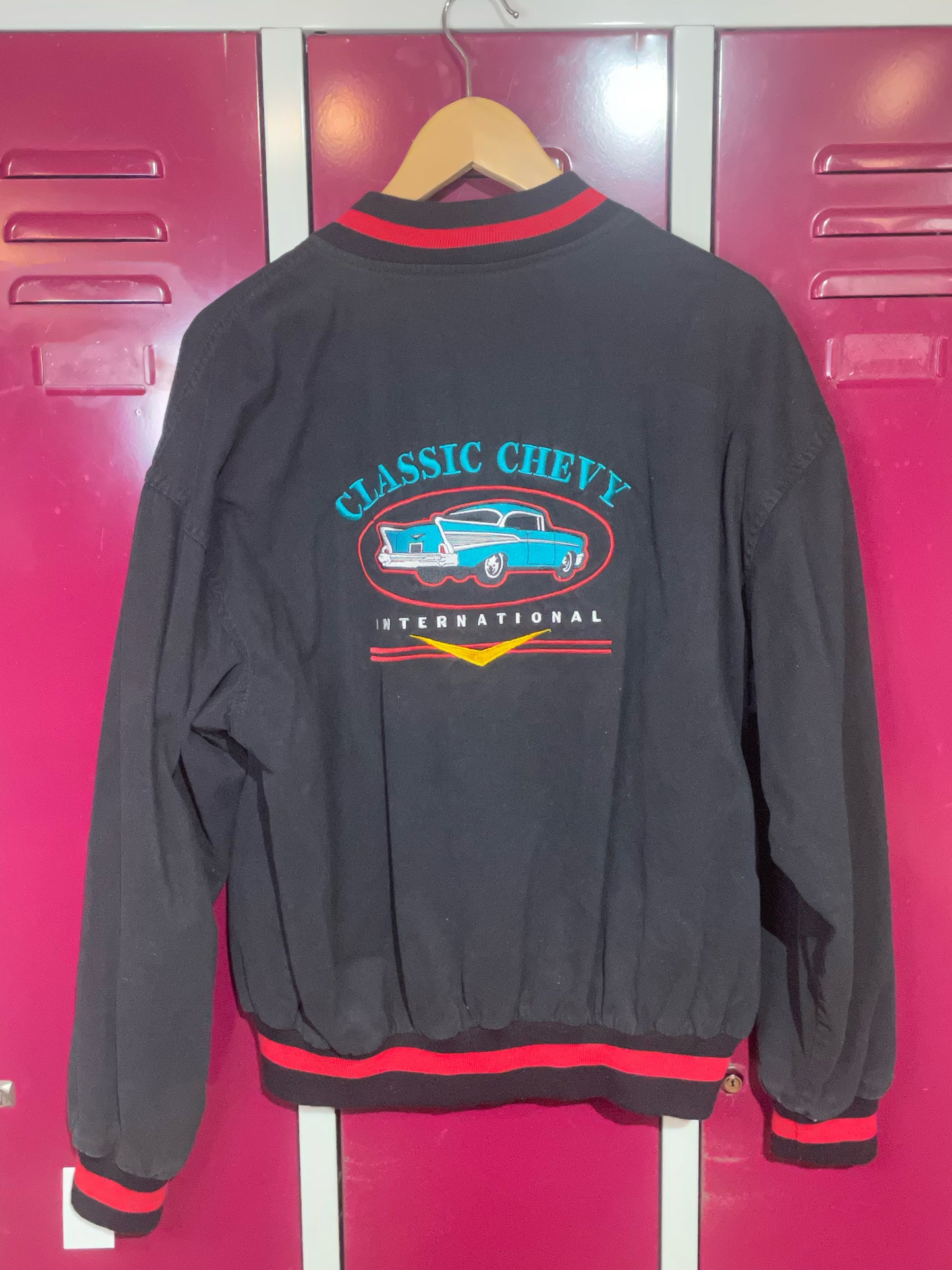 CLASSIC CHEVY VINTAGE BOMBER JACKET SZ: L