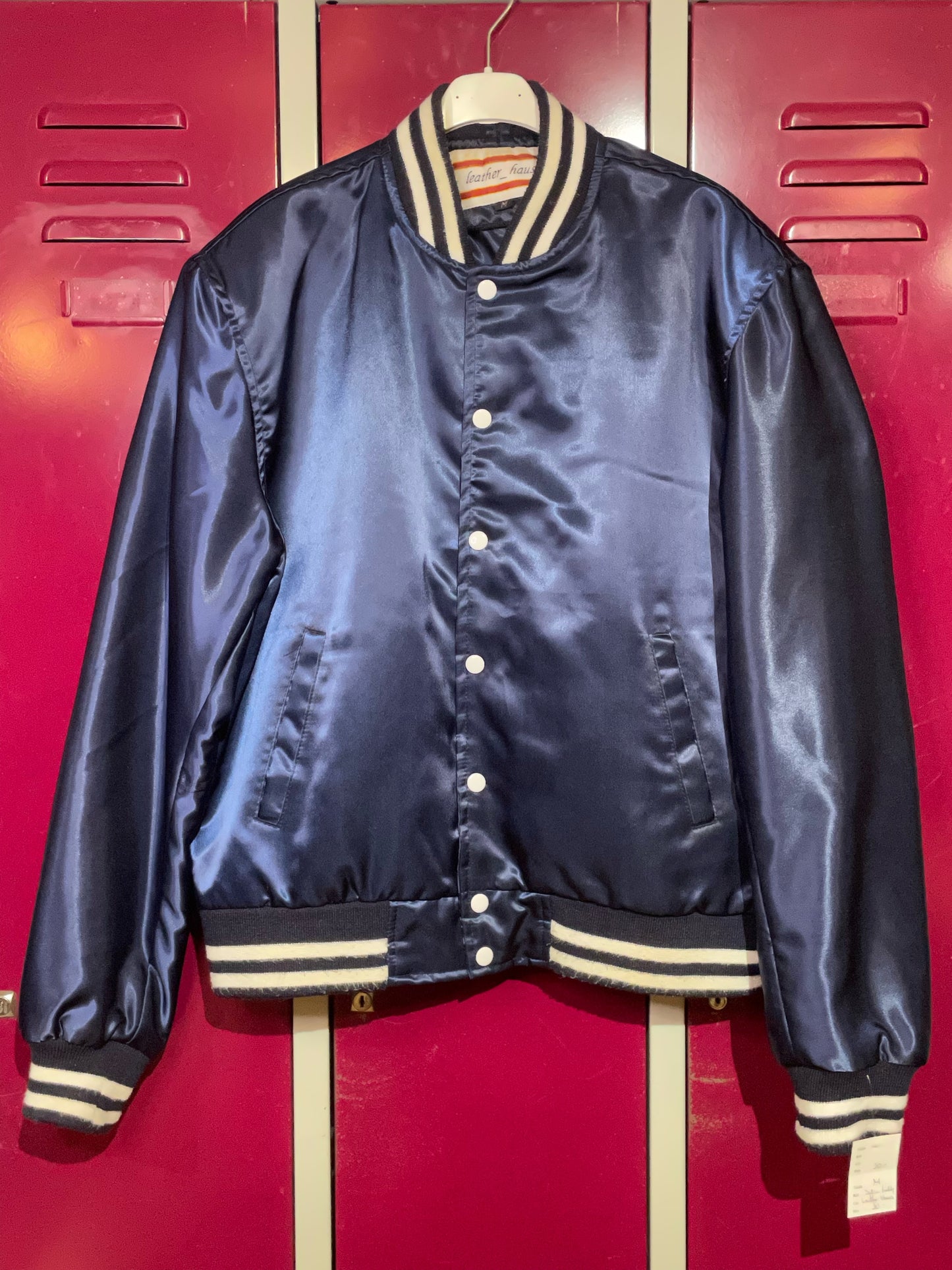 LEATHER HAUS VINTAGE COLLEGE SATIN JACKET SZ: M