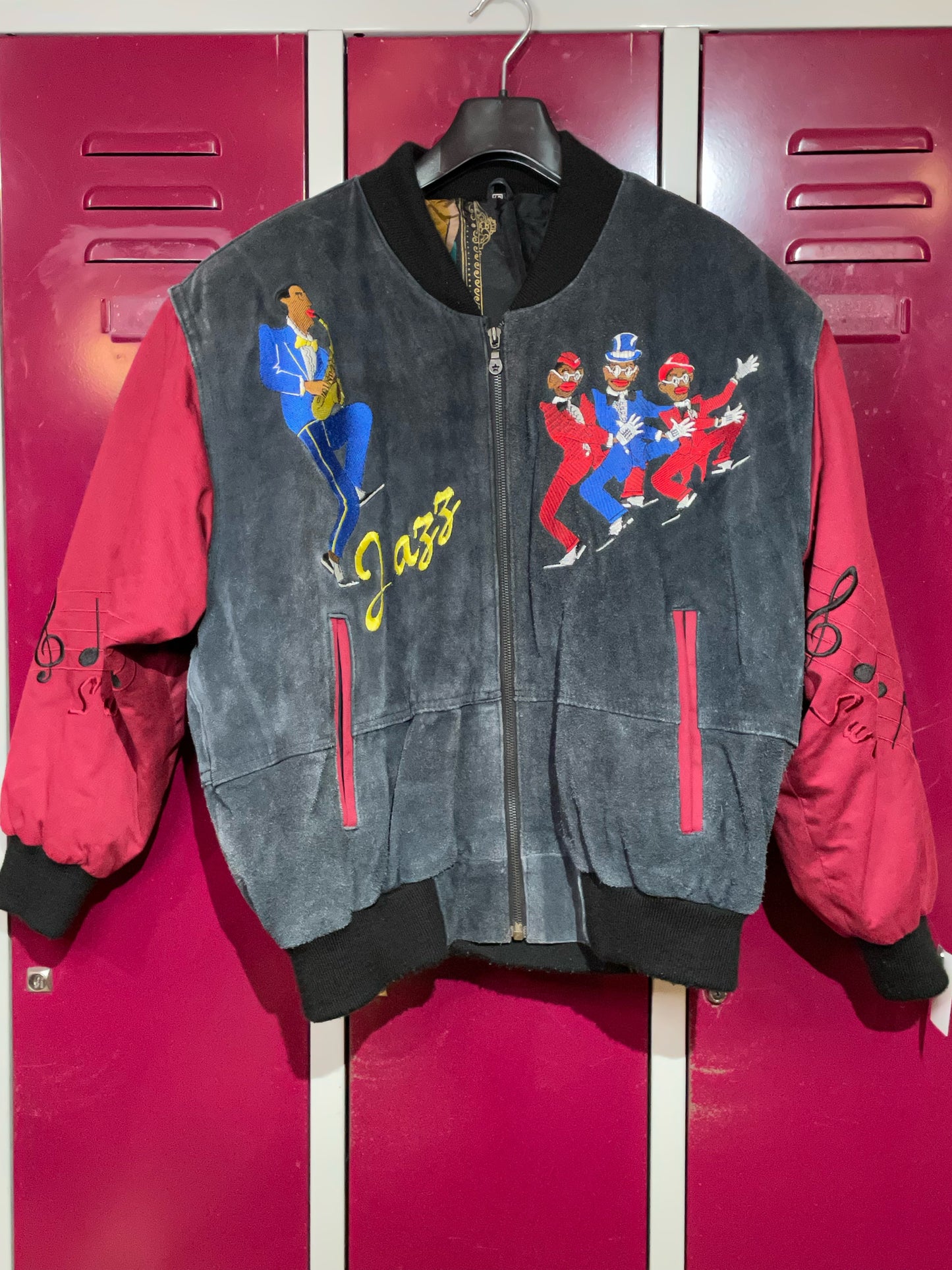 JAZZ VINTAGE SUEDE VARSITY JACKET SZ: 48 = L