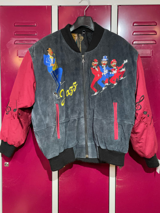 JAZZ VINTAGE SUEDE VARSITY JACKET  SZ: 48 = L