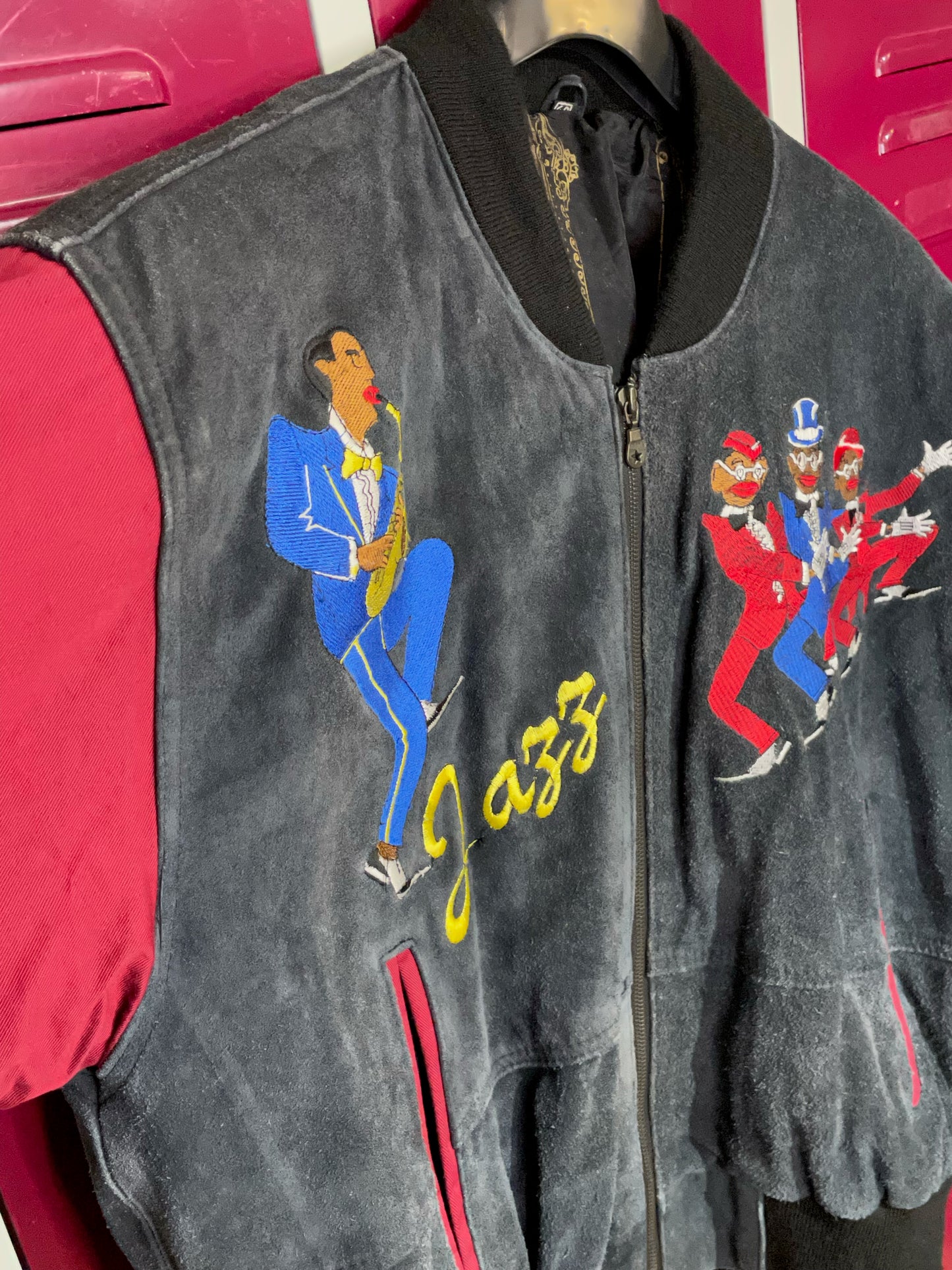 JAZZ VINTAGE SUEDE VARSITY JACKET SZ: 48 = L