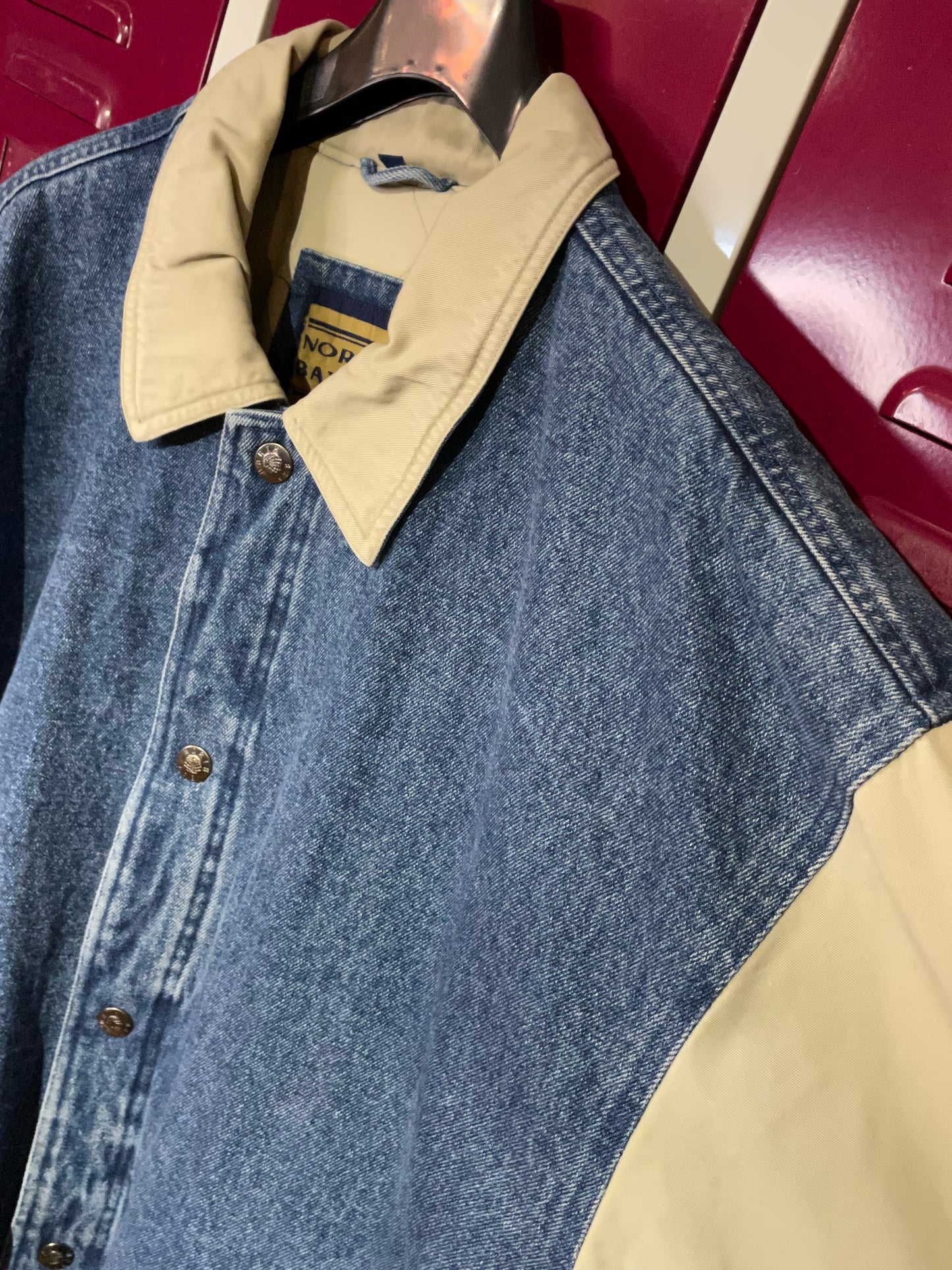 NORTH BAY LTD VINTAGE VARSITY DENIM JACKET SZ: XL