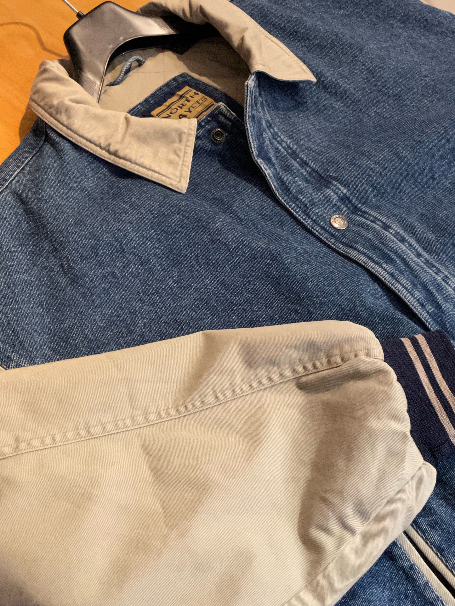 NORTH BAY LTD VINTAGE VARSITY DENIM JACKET SZ: XL