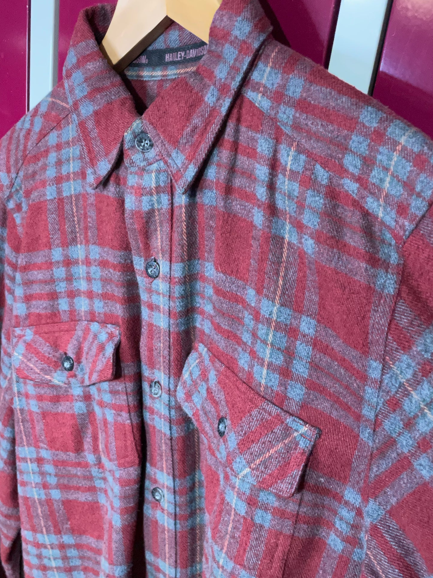 HARLEY DAVIDSON FLANNEL SHIRT SZ: S