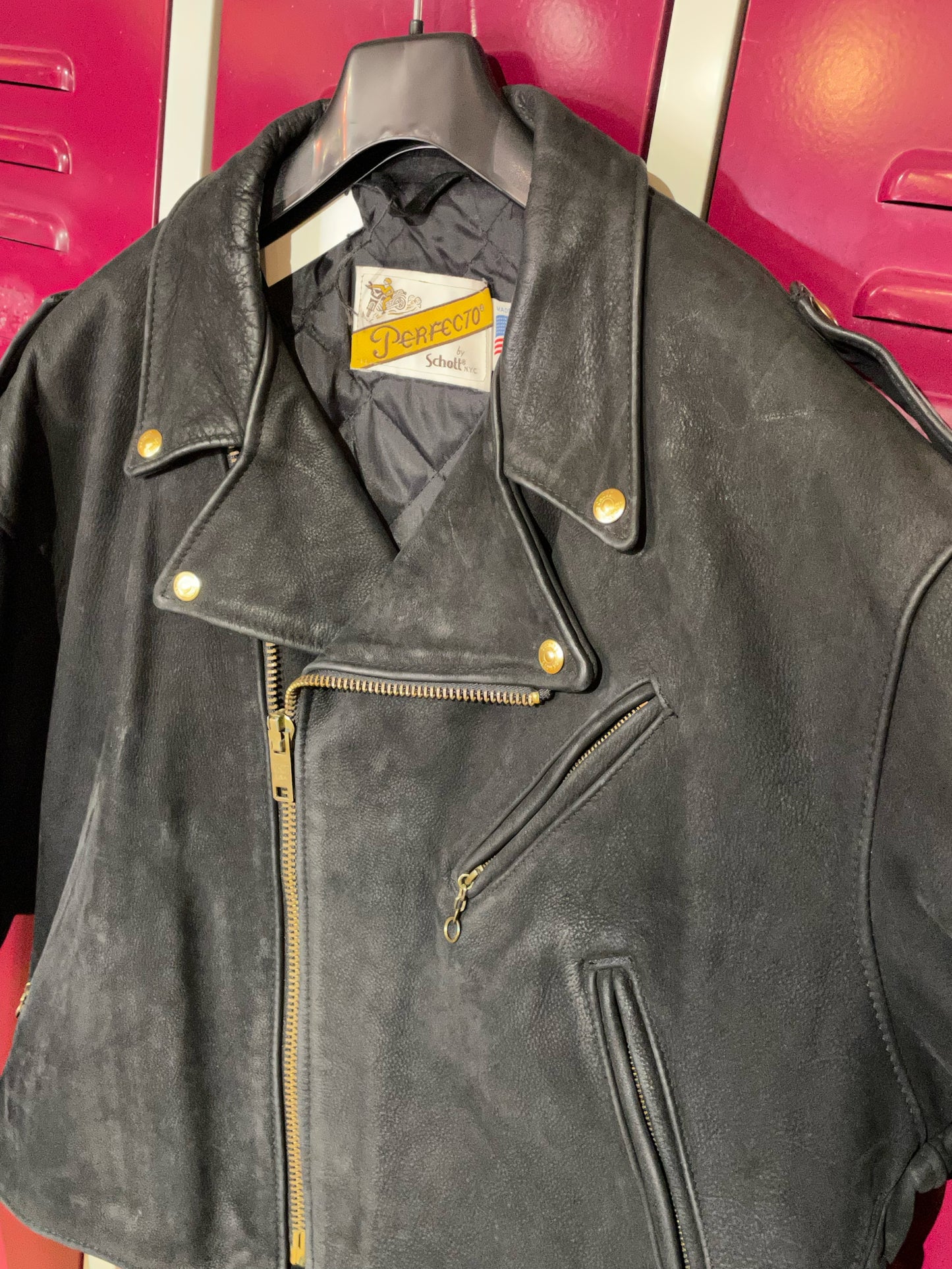 SCHOTT N.Y.C VINTAGE LEATHER PERFECTO JACKET SZ: 46=XL