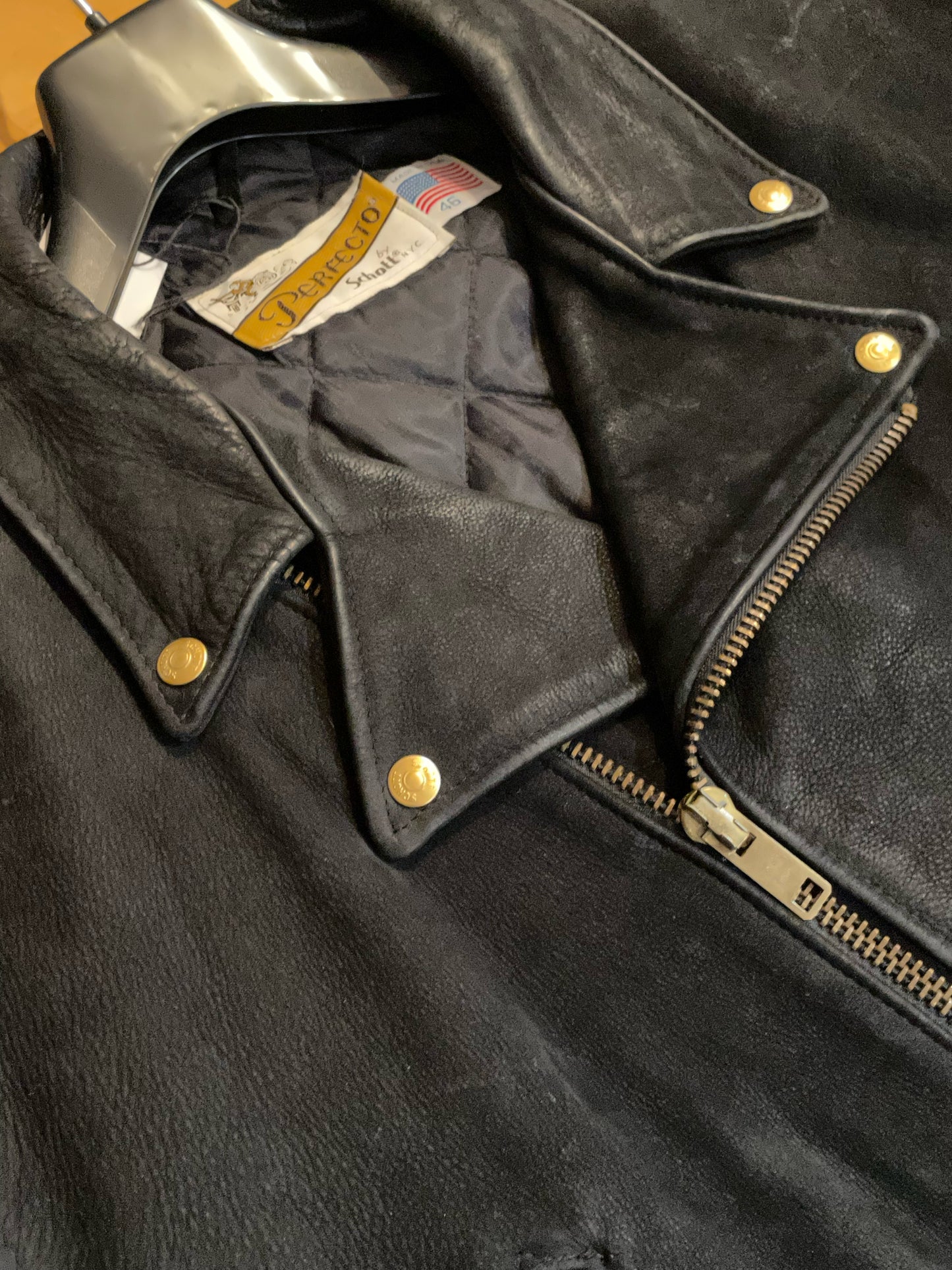 SCHOTT N.Y.C VINTAGE LEATHER PERFECTO JACKET SZ: 46=XL