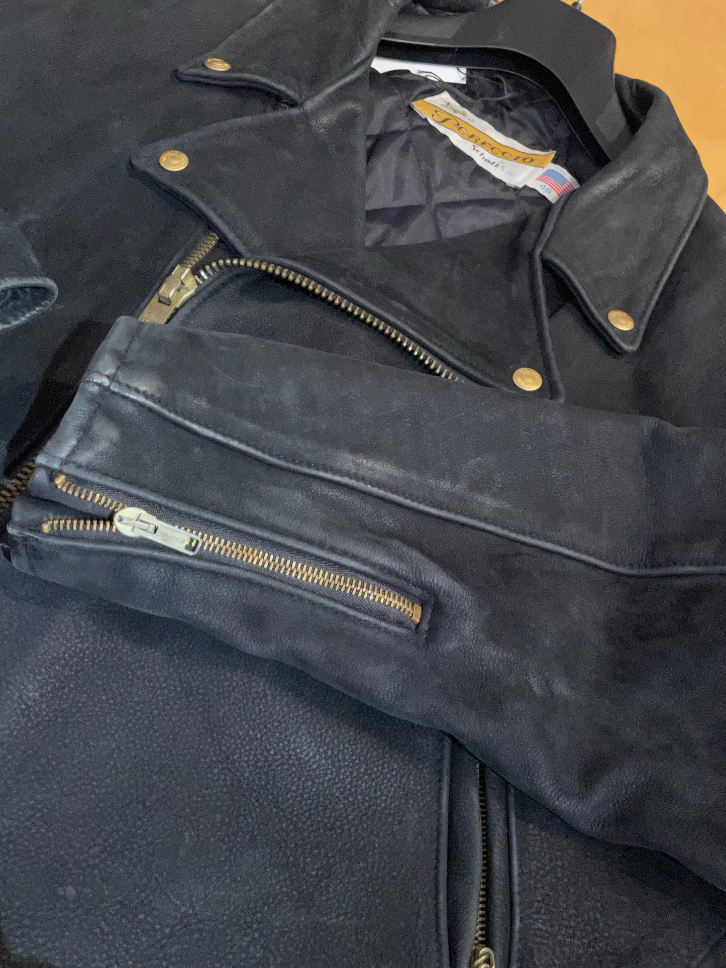 SCHOTT N.Y.C VINTAGE LEATHER PERFECTO JACKET SZ: 46=XL