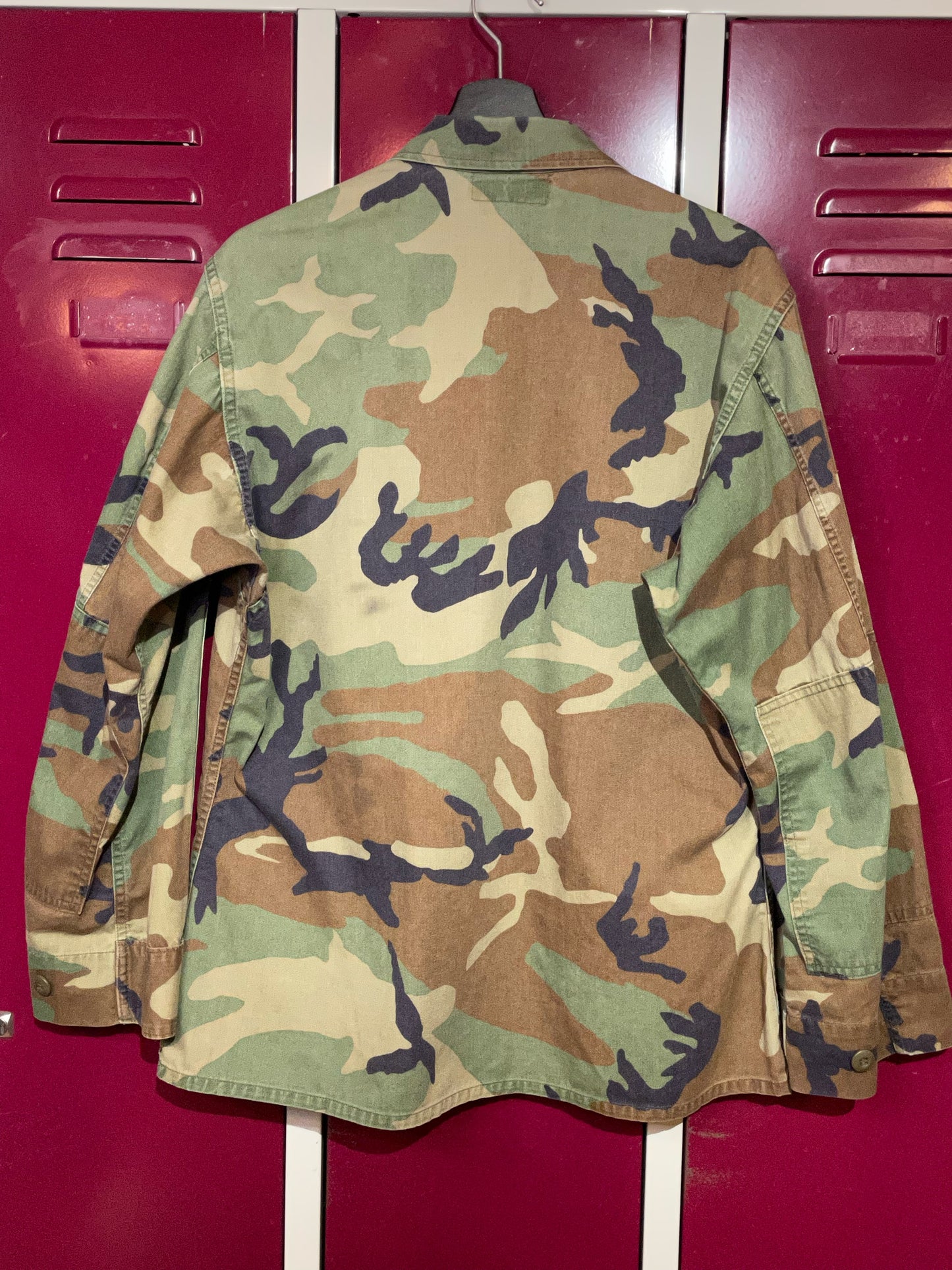 US NAVY WOODLAND CAMO SEABEES COMBAT JACKET SZ: M