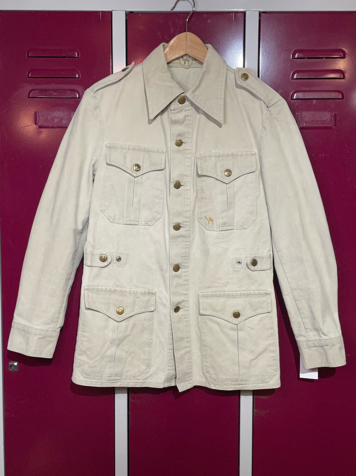 CAMEL DISIGNED BY FOURMAN VINTAGE SAHARIAN JACKET SZ: 48=M