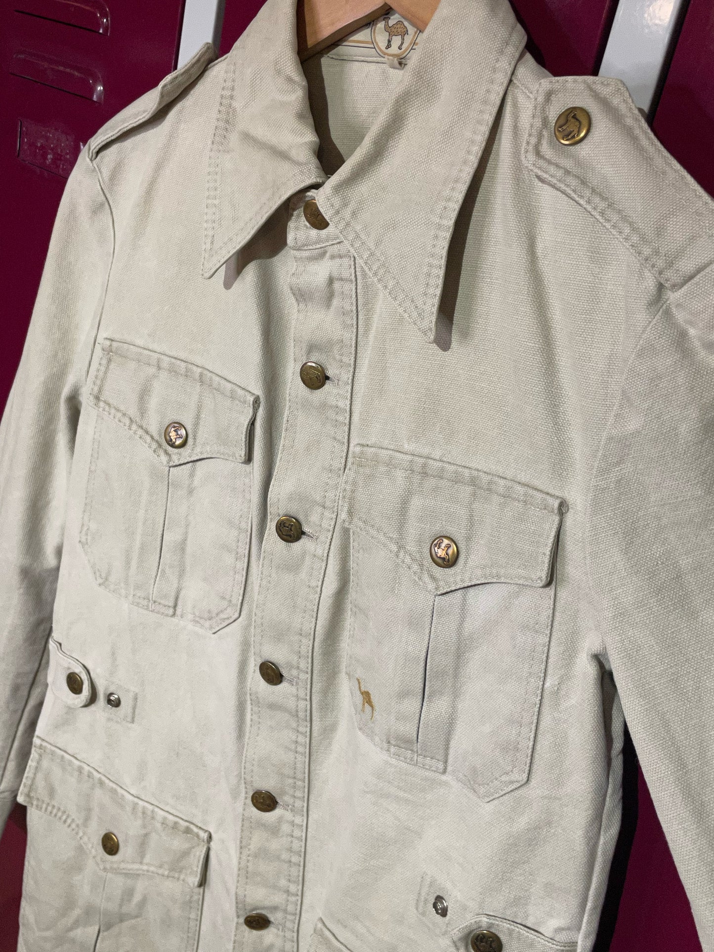 CAMEL DISIGNED BY FOURMAN VINTAGE SAHARIAN JACKET SZ: 48=M