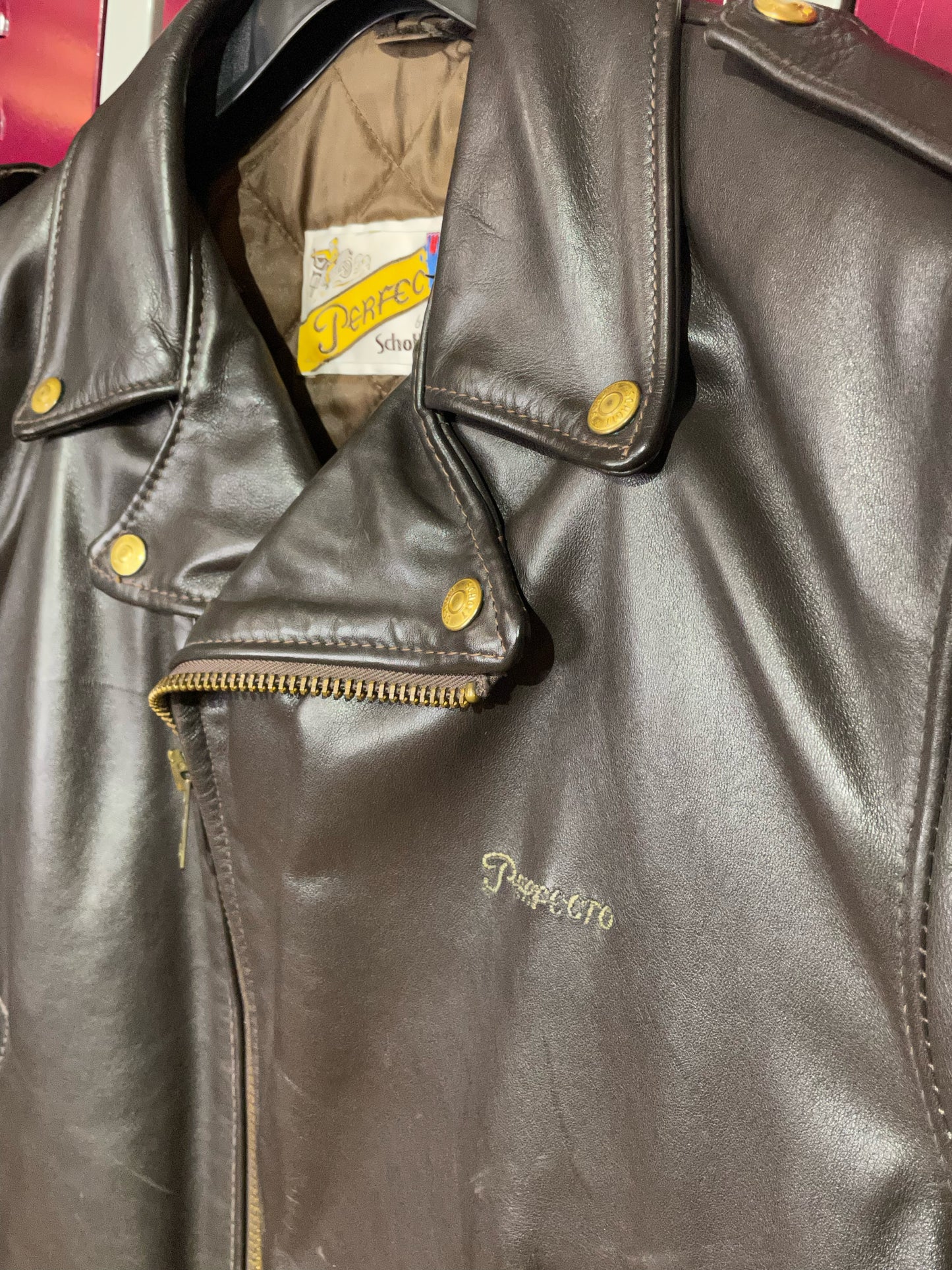 SCHOTT N.Y.C BROWN PERFECTO JACKET  SZ: 40=M