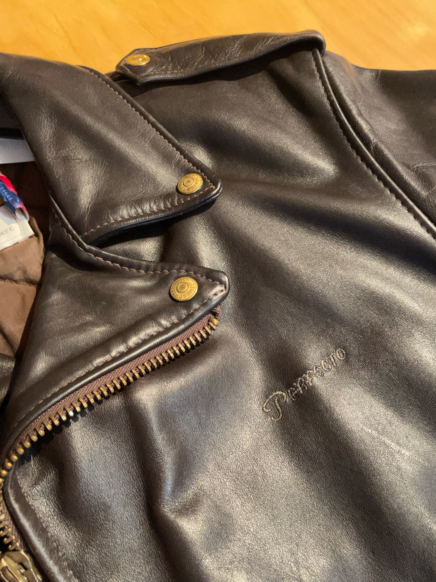 SCHOTT N.Y.C BROWN PERFECTO JACKET  SZ: 40=M