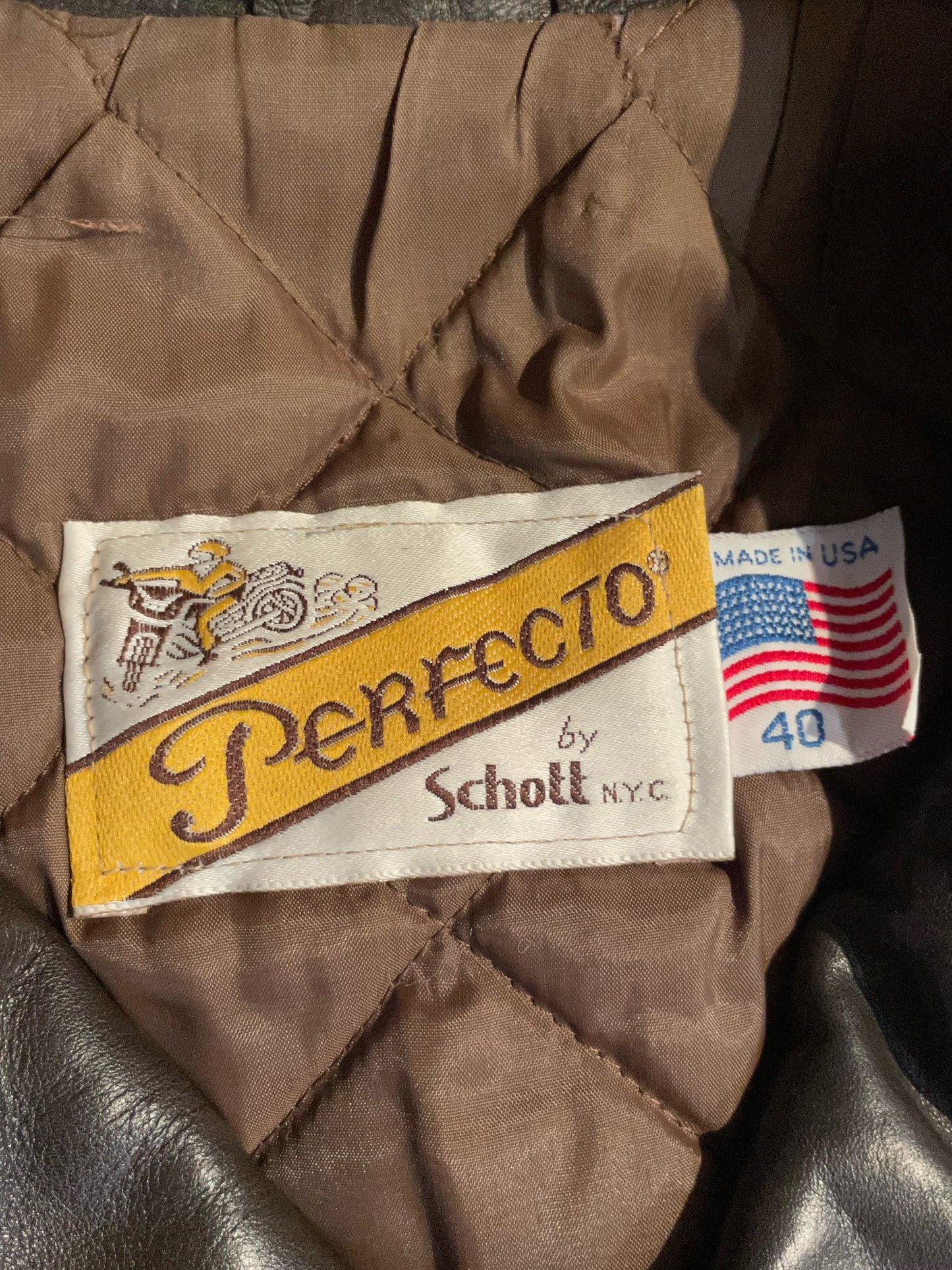 SCHOTT N.Y.C BROWN PERFECTO JACKET  SZ: 40=M