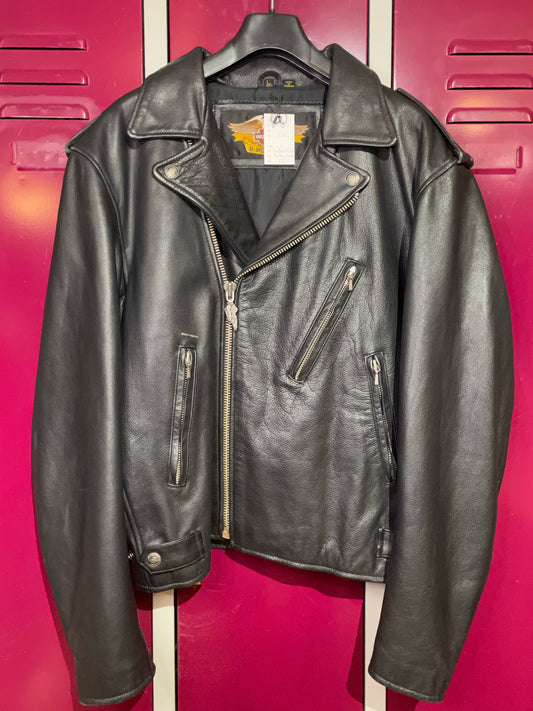 HARLEY DAVIDSON LOGO BACK "PERFECTO" BIKER JACKET SZ: L