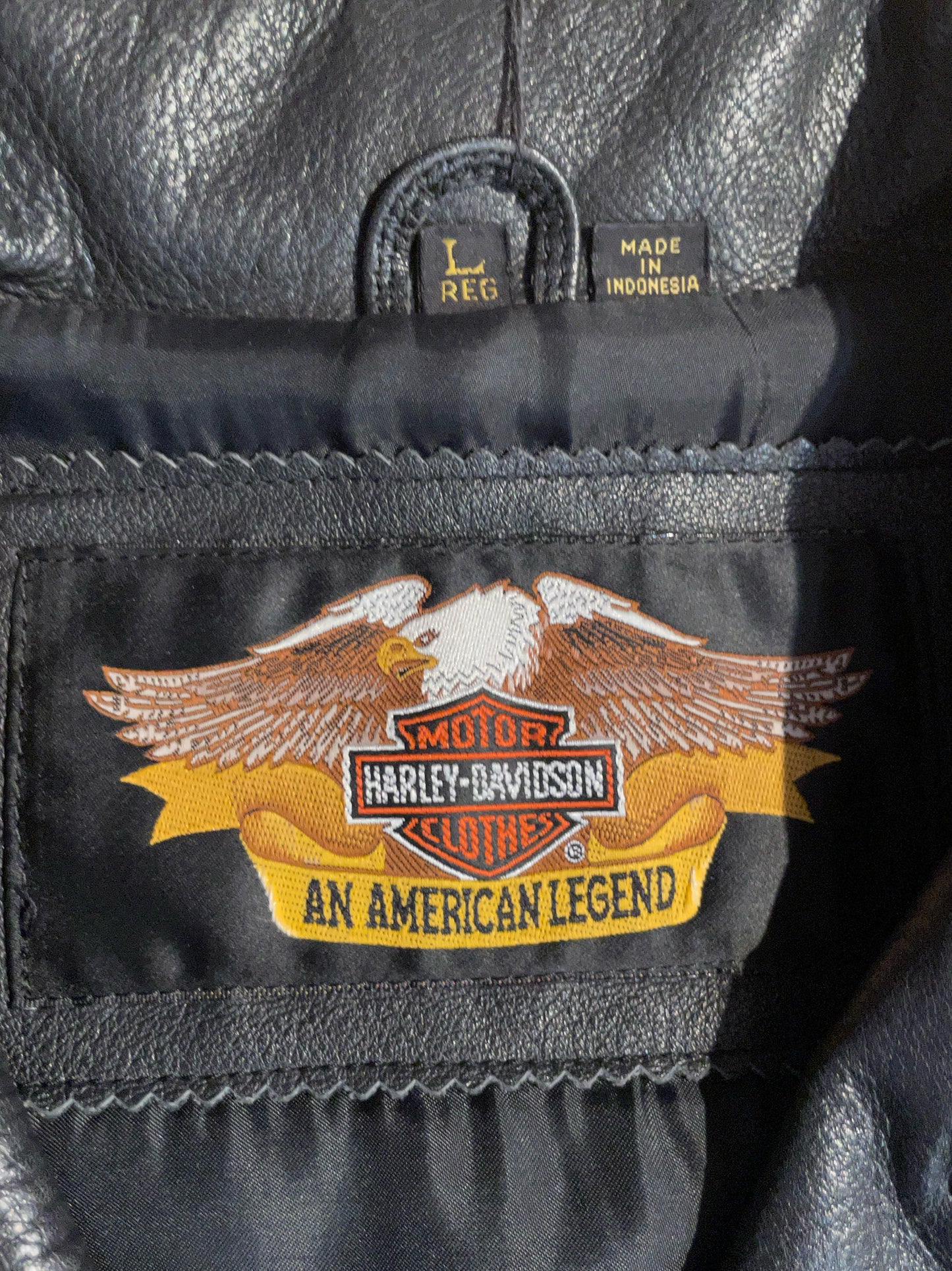 HARLEY DAVIDSON LOGO BACK "PERFECTO" BIKER JACKET SZ: L