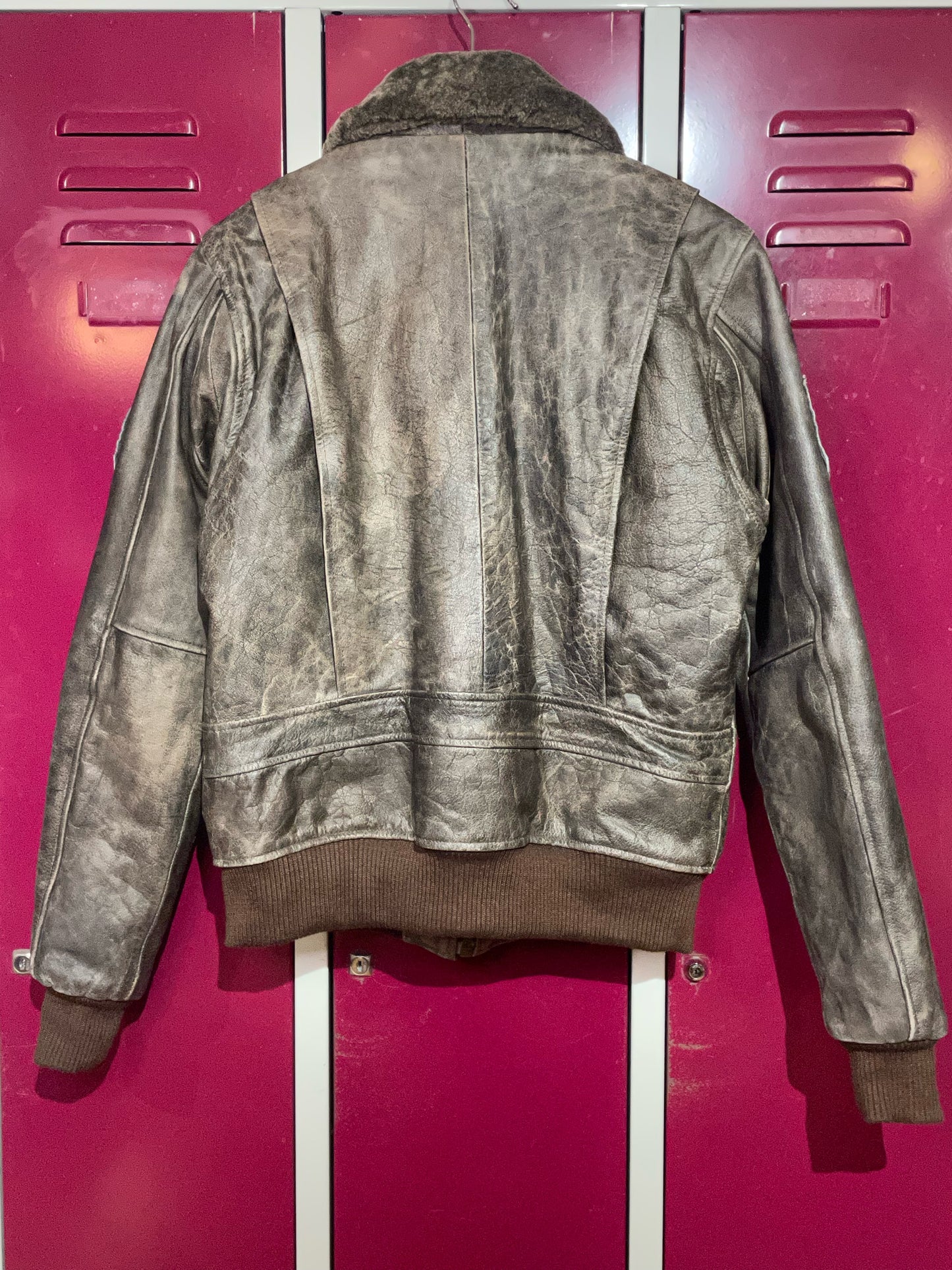 AVIATRIX LEATHER PATCH FLIGHT JACKET SZ: M