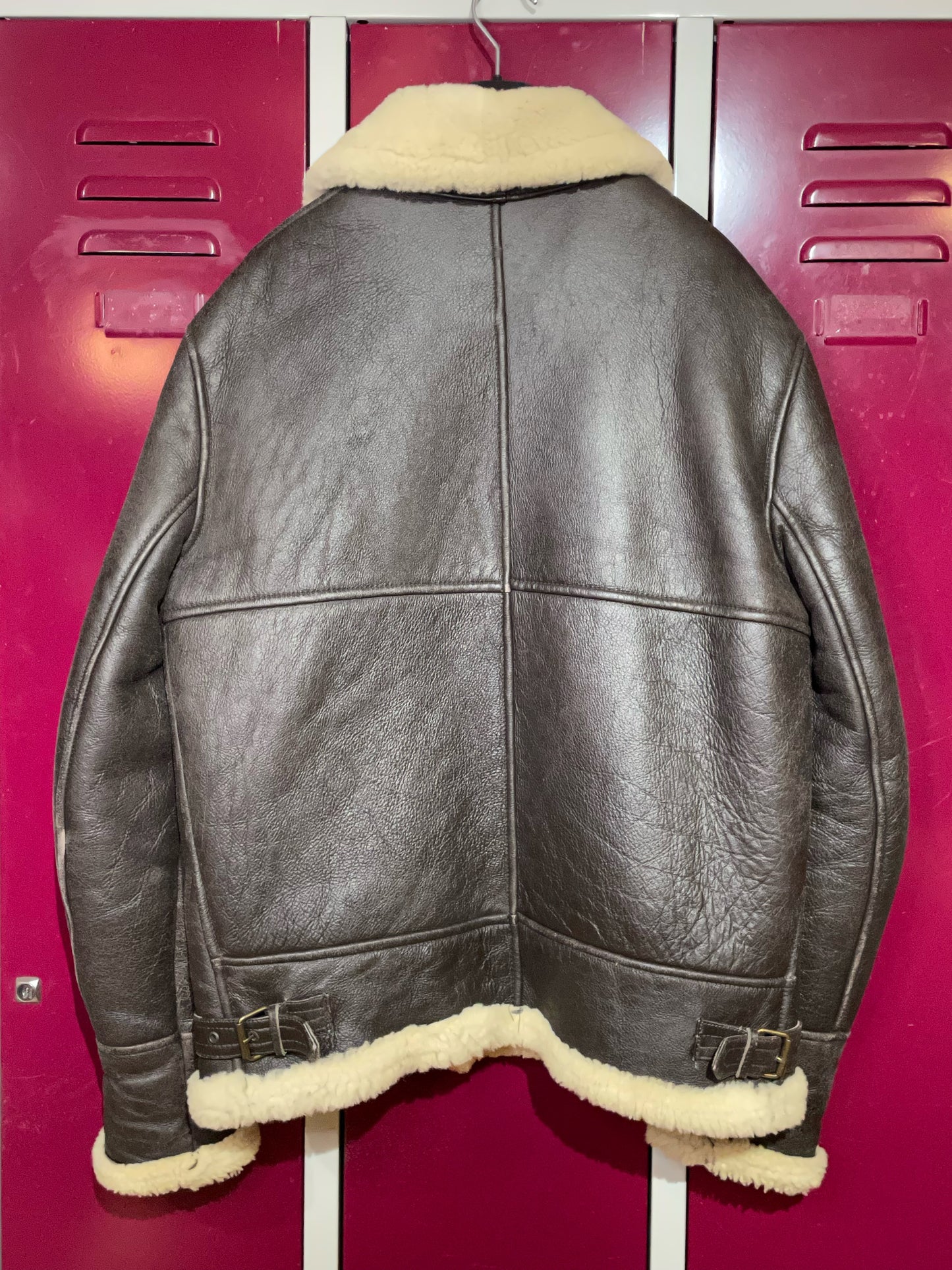 FANCY FASHION ZURICH VINTAGE SHEARLING SHEEPSKIN JACKET SZ: 50=XL