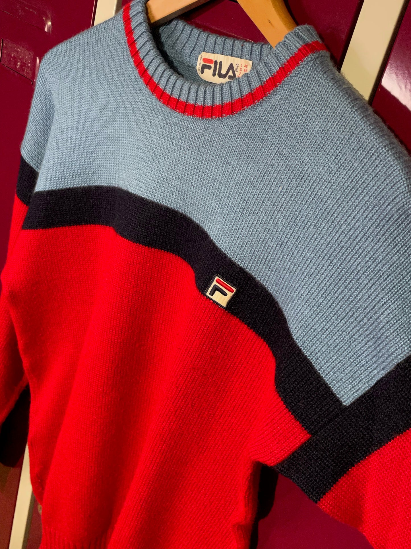 FILA VINTAGE MADE IN ITALY PULLOVER SZ: 36=S