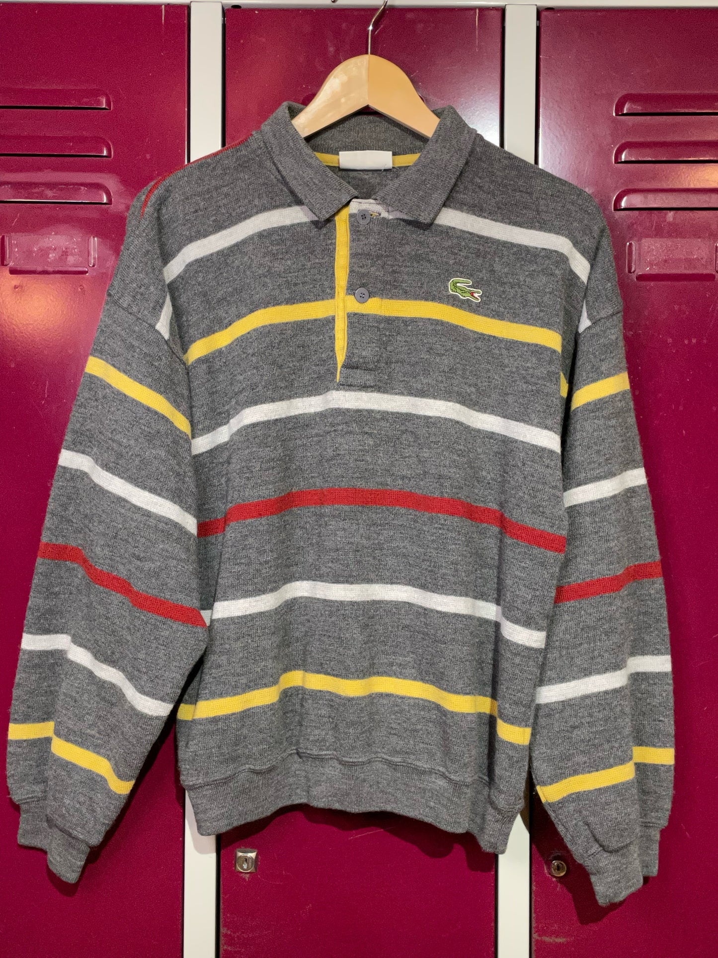 LACOSTE VINTAGE MADE IN FRANCE POLO PULLOVER SZ: 3=M