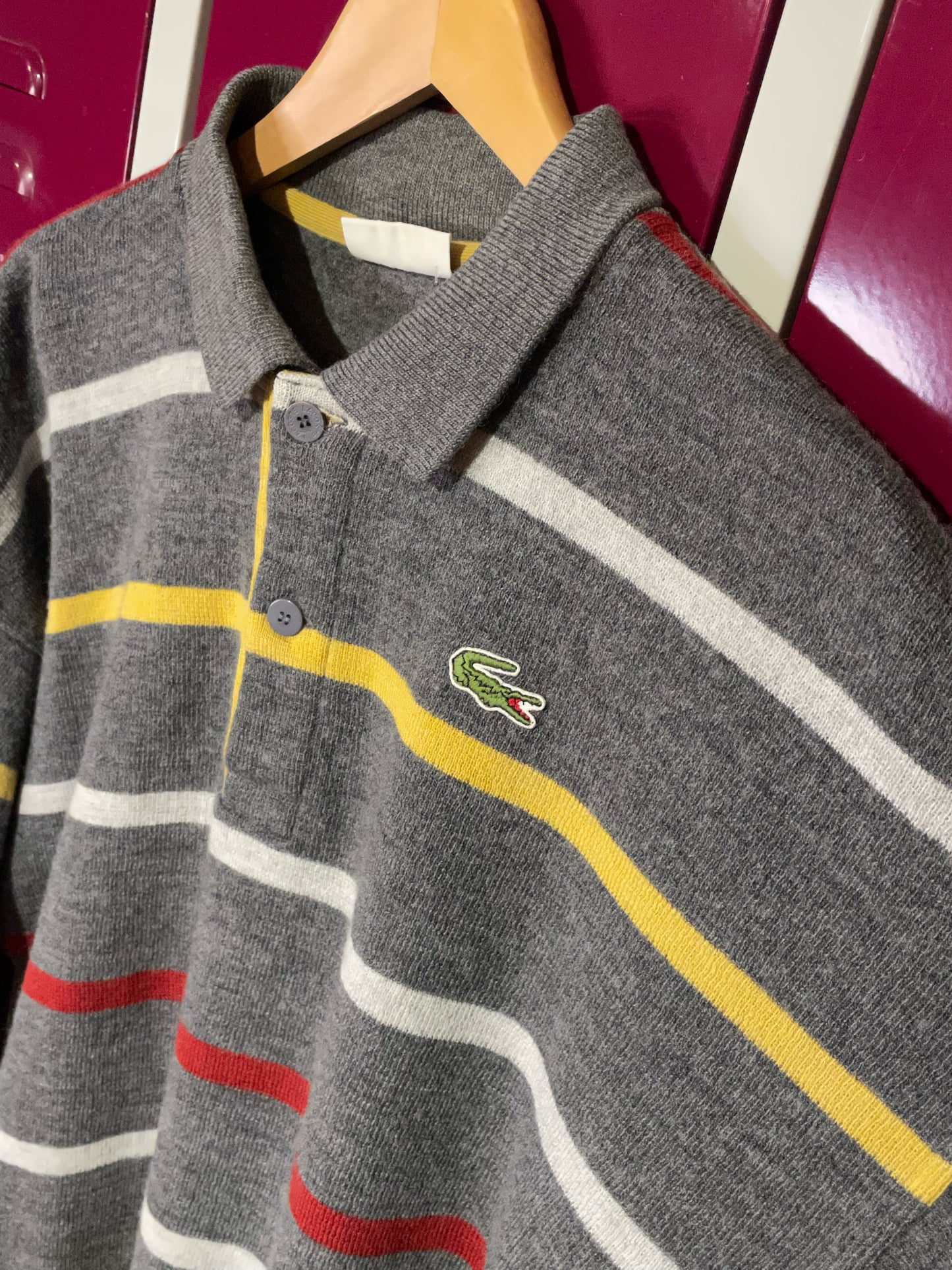 LACOSTE VINTAGE MADE IN FRANCE POLO PULLOVER SZ: 3=M