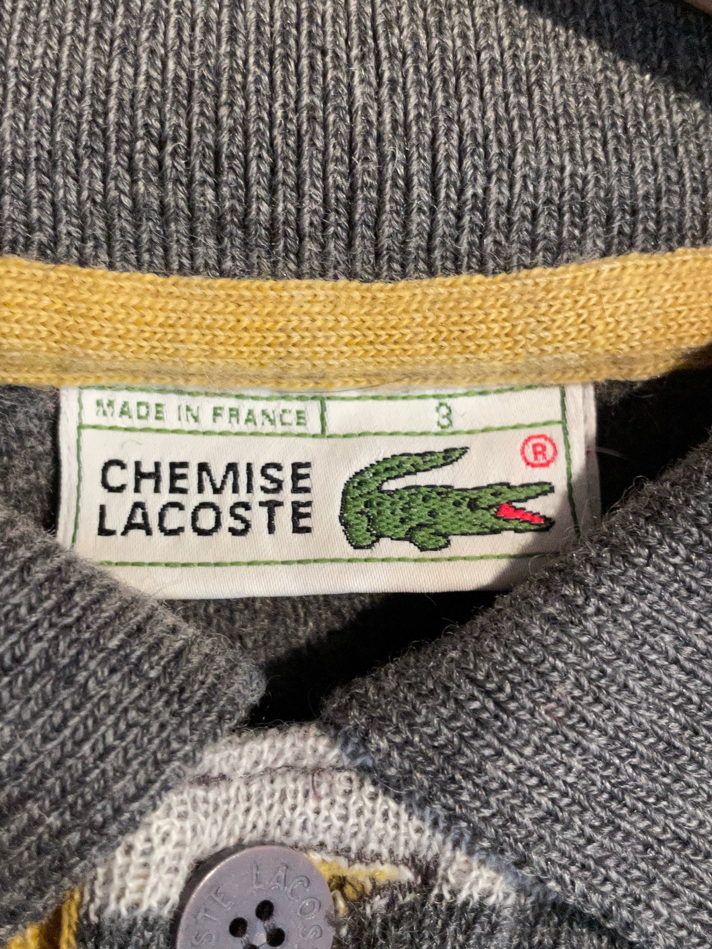 LACOSTE VINTAGE MADE IN FRANCE POLO PULLOVER SZ: 3=M